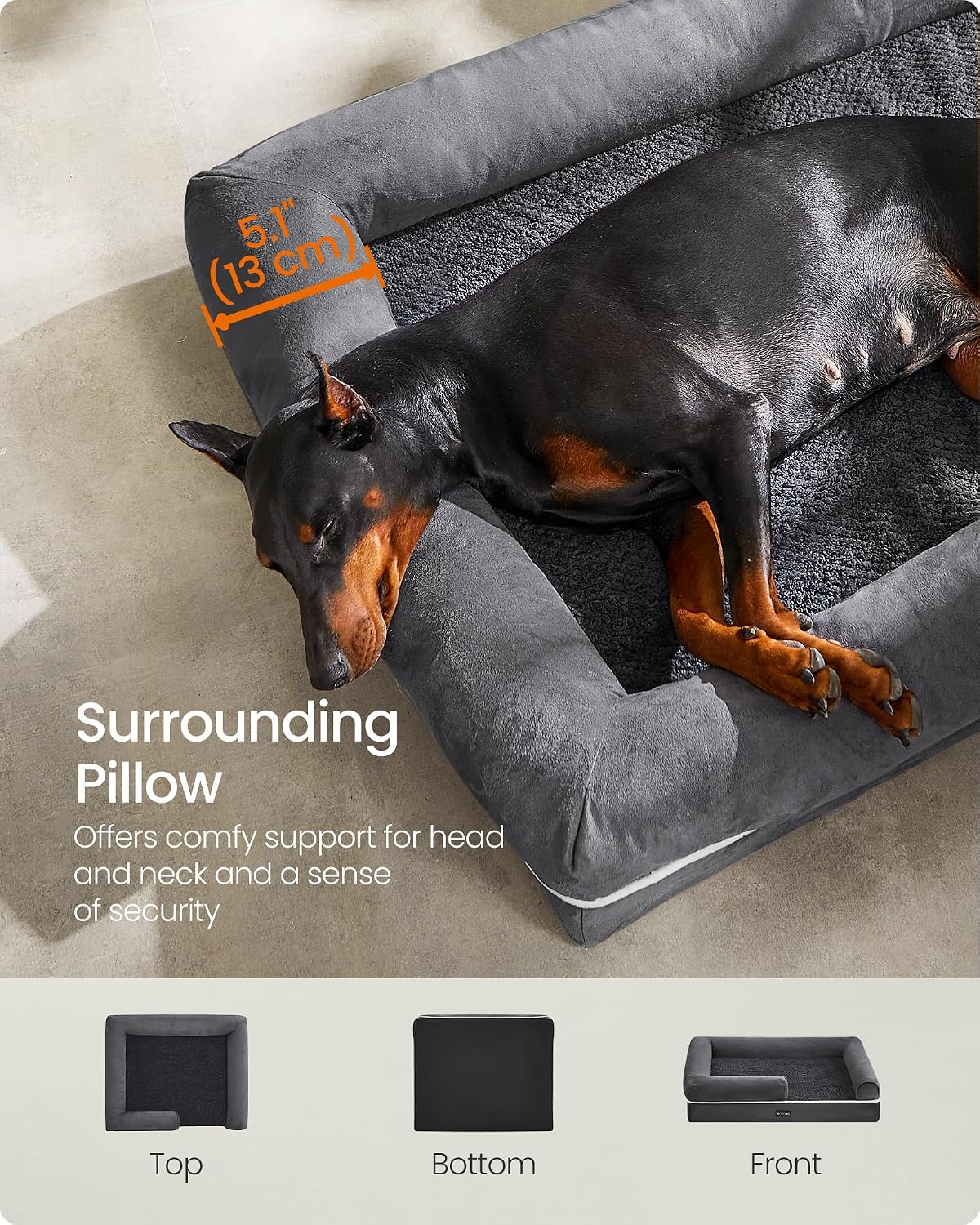 Detalle de Feandrea Orthopedic Dog Bed 120 x 85 cm