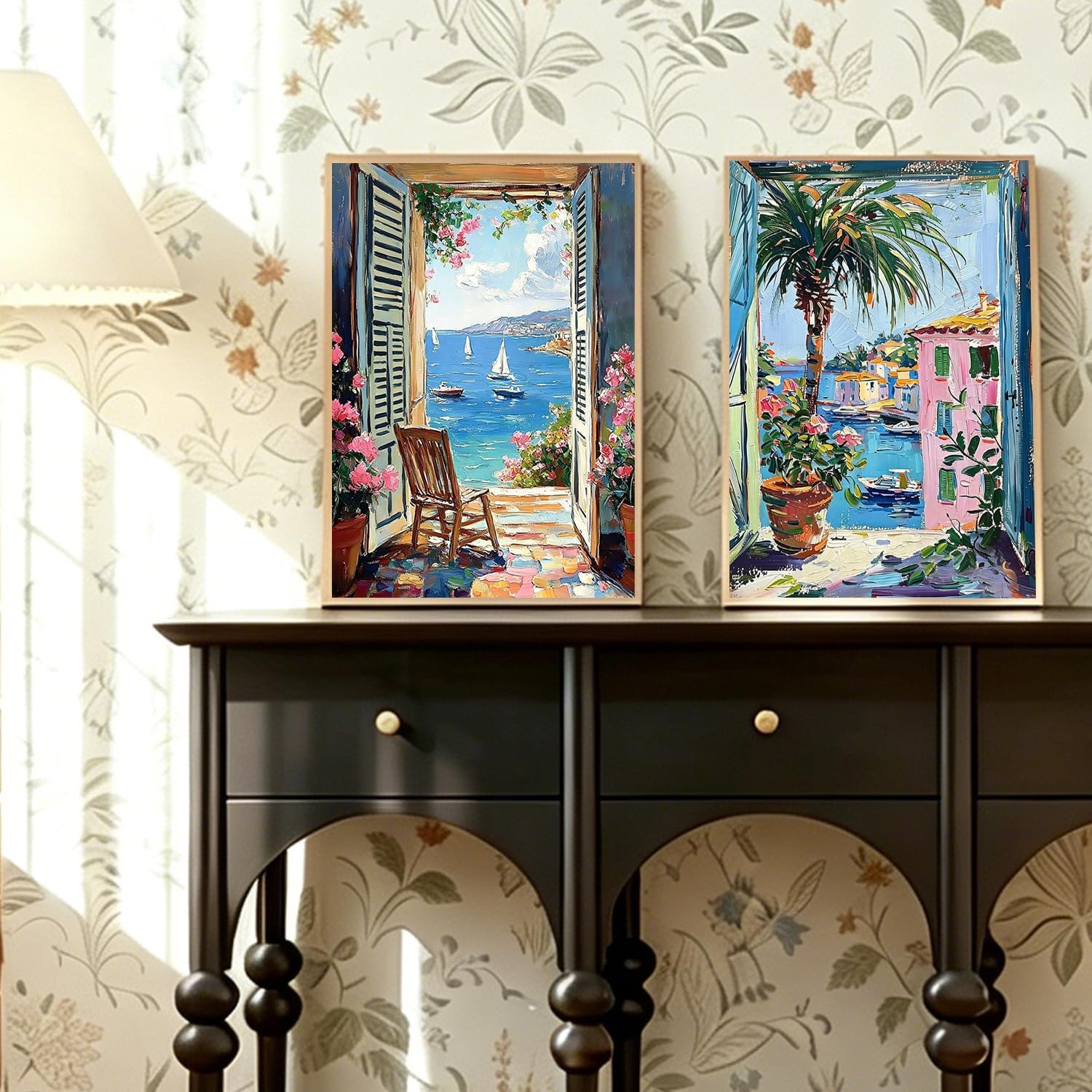 Detalle de Yveszomi 2 Pack Paint by Numbers for Adults with Frame – Seascape Canvas Kits (8x12in)