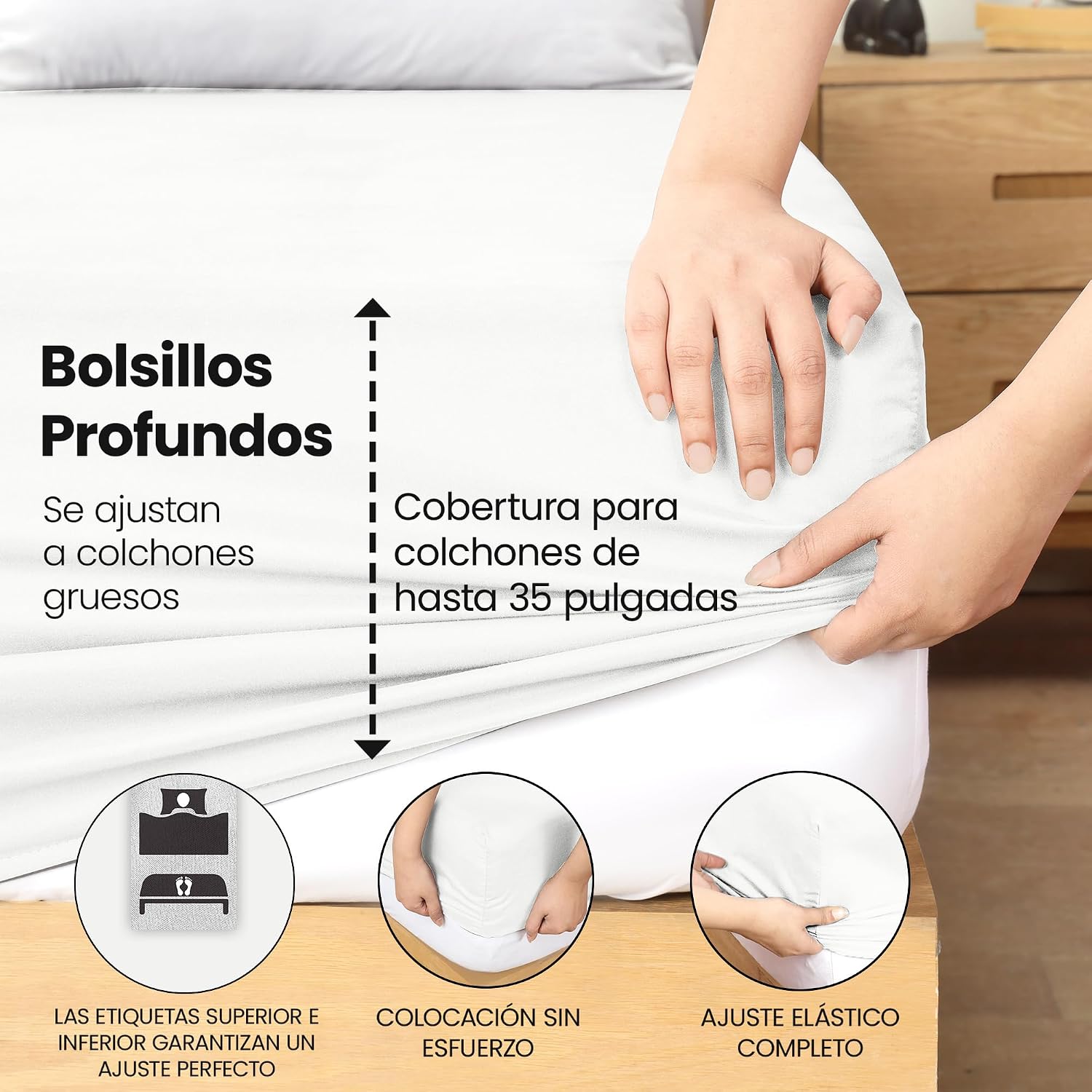 Thumbnail 4 de Utopia Bedding Sábana bajera 160x200 blanca