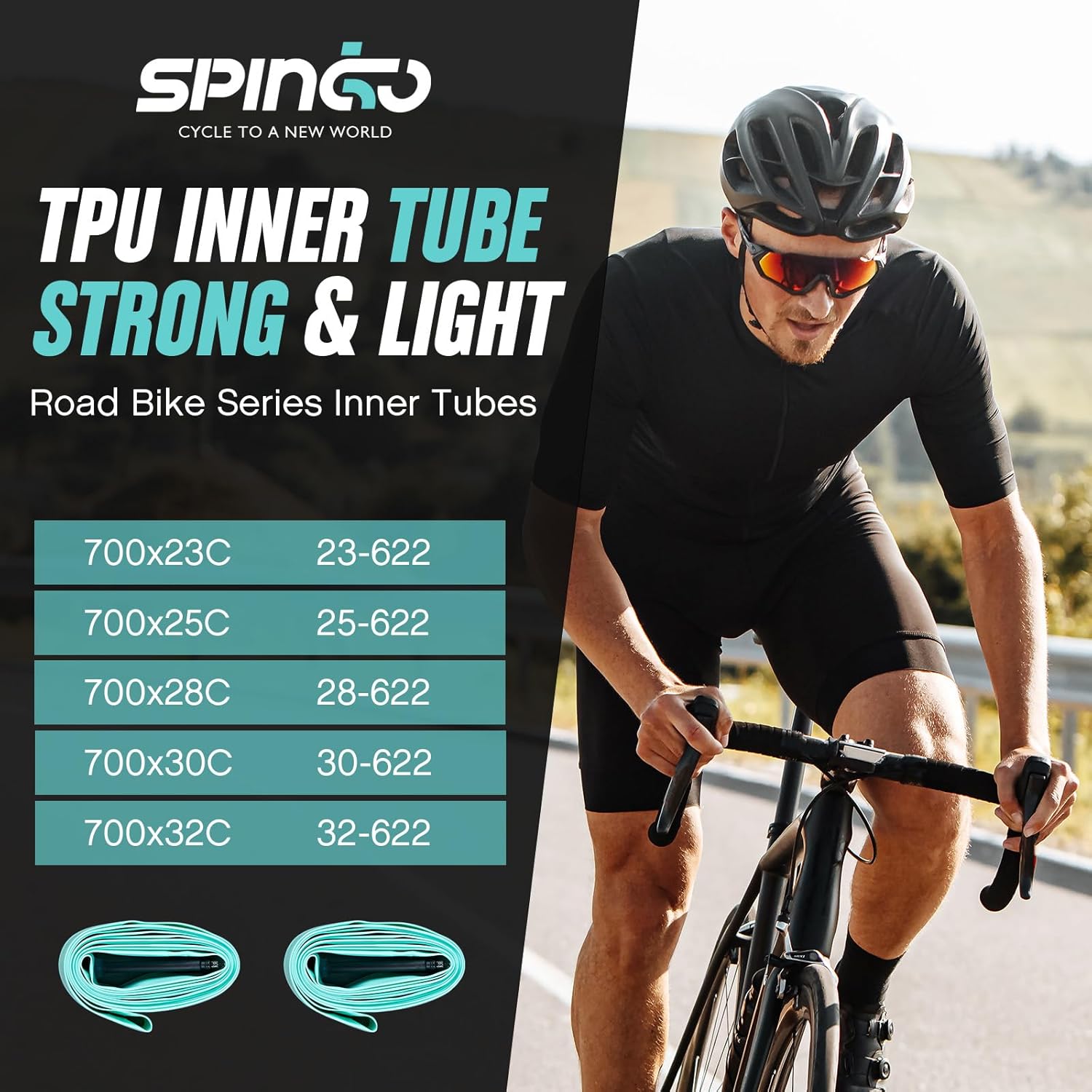 Thumbnail 1 de SPINGO Juego cámaras TPU para bicicleta 700C 2/4