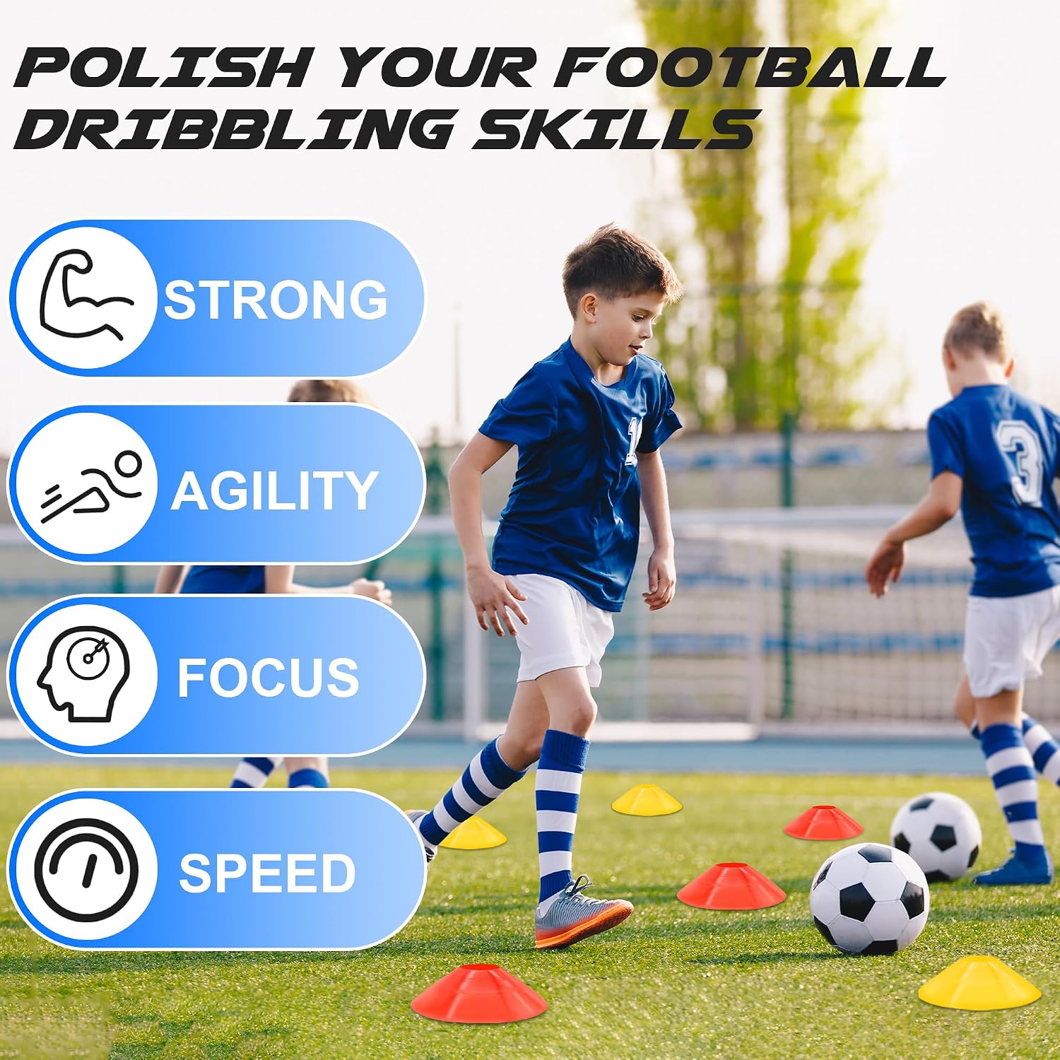 Detalle 1 de CATCHLUCK Outdoor Football Goals kindervoetbaldoel, pop-up met trainingstools