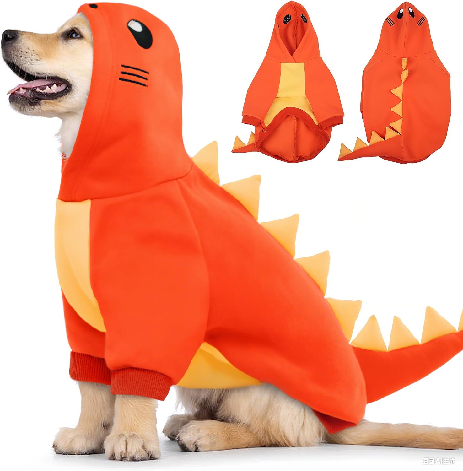 Detalle 2 de Lelepet dinosaur dog costume hoodie Purple M