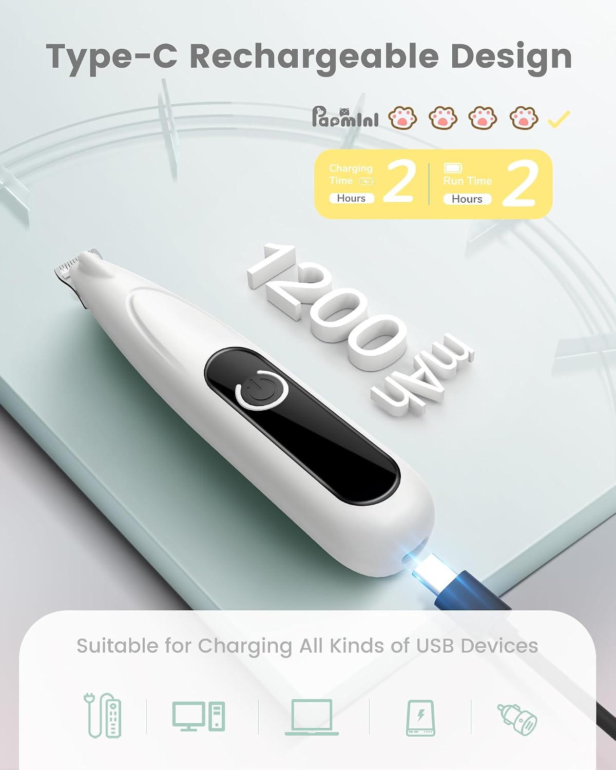 Thumbnail 6 de Dog Paw Trimmer: 35dB Ultra-Low Noise Cordless Grooming Clip-Per for Small Pets