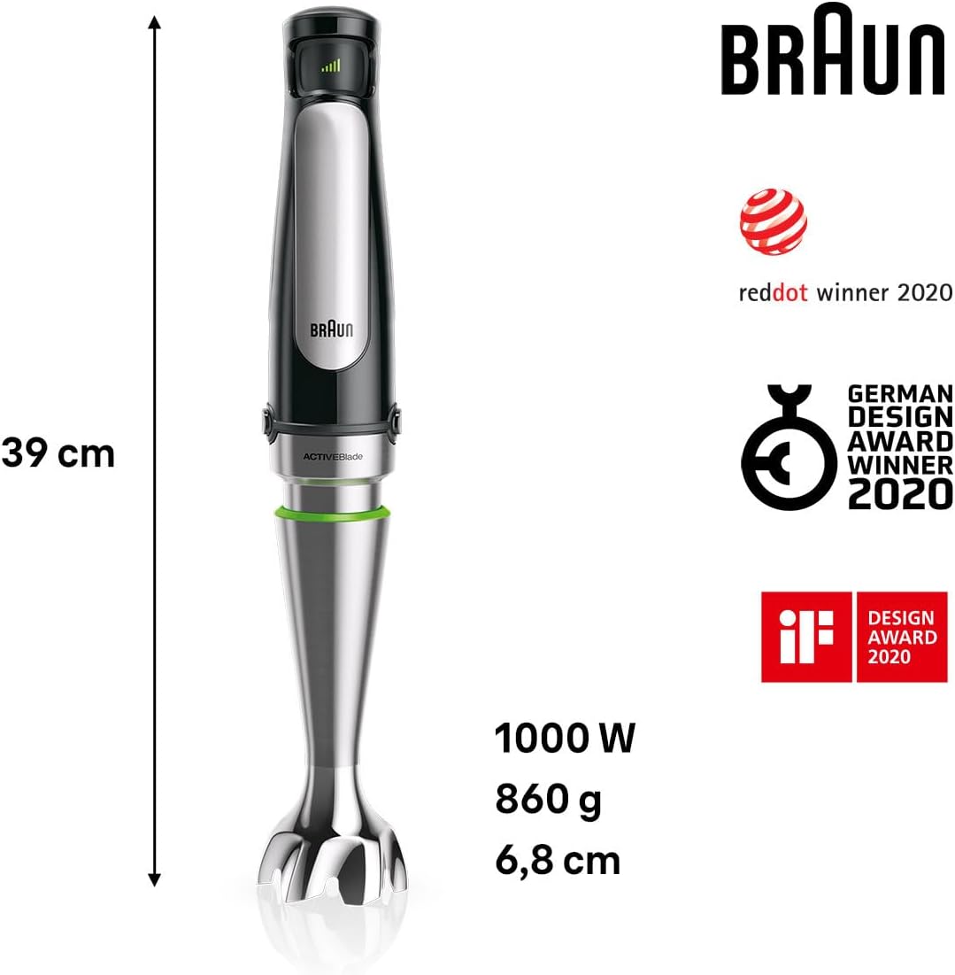 Thumbnail 1 de Braun MultiQuick 7 MQ7045 Hand Blender: Smart Speed, Splash Control and EasyClick Accessories