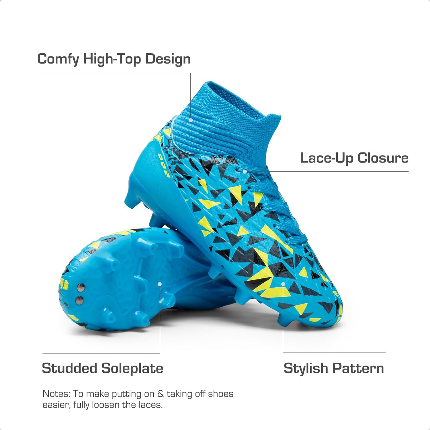 Thumbnail 2 de DREAM PAIRS Boys Football Cleats Youth High Top Firm Ground Soccer Shoes