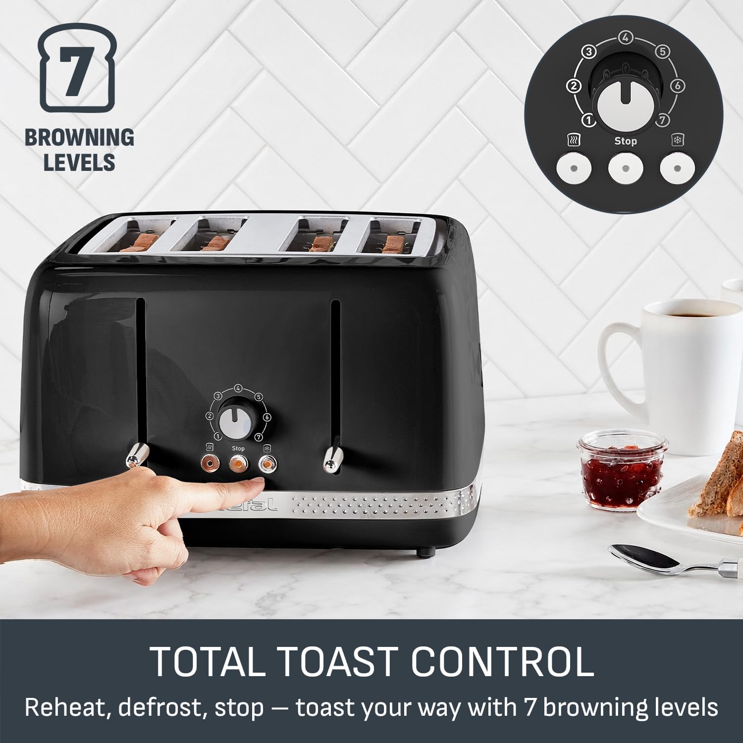 Detalle de Tefal TF3058G0 4-slot toaster 1430W