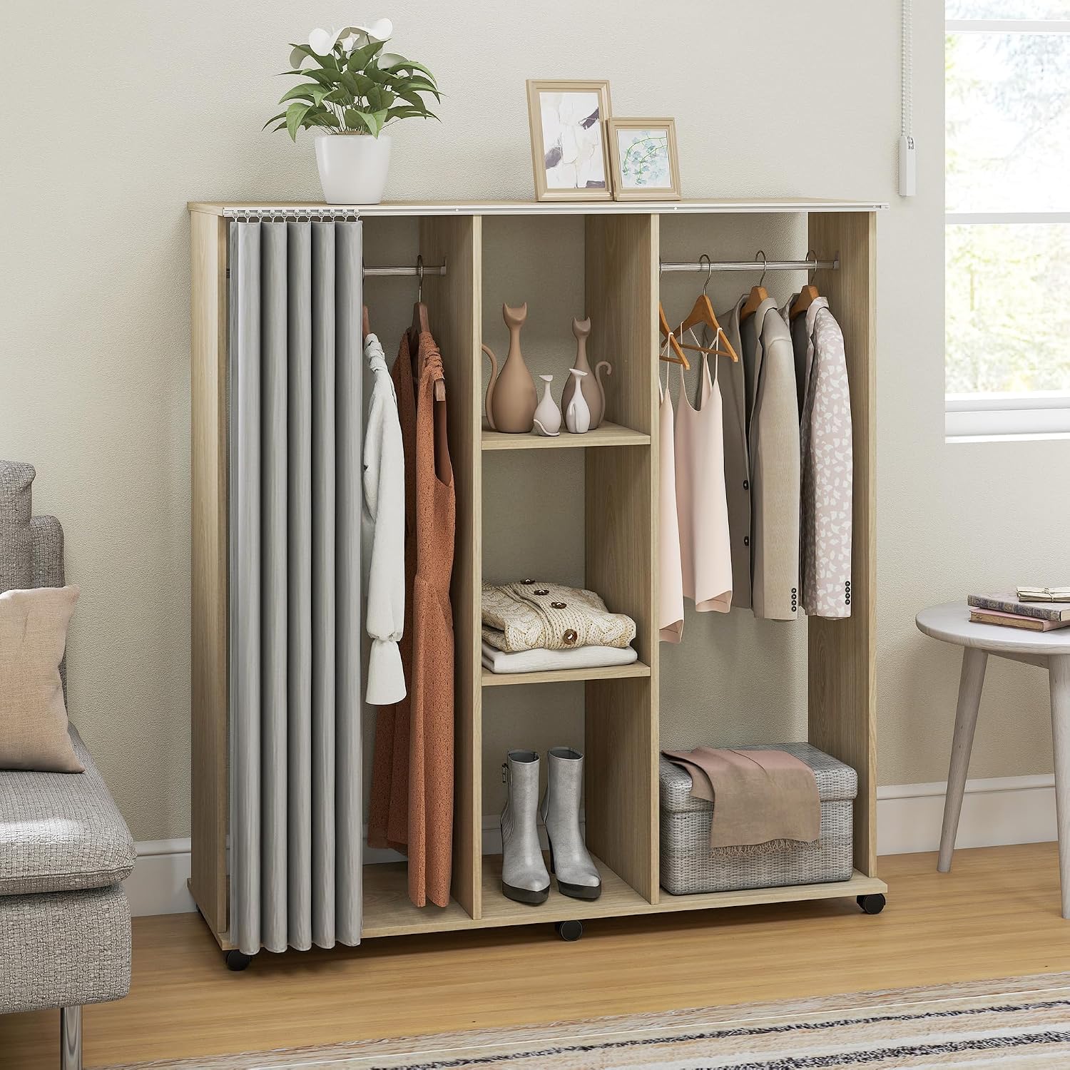 Thumbnail 6 de HOMCOM Armoire penderie 120 x 40 x 128 cm