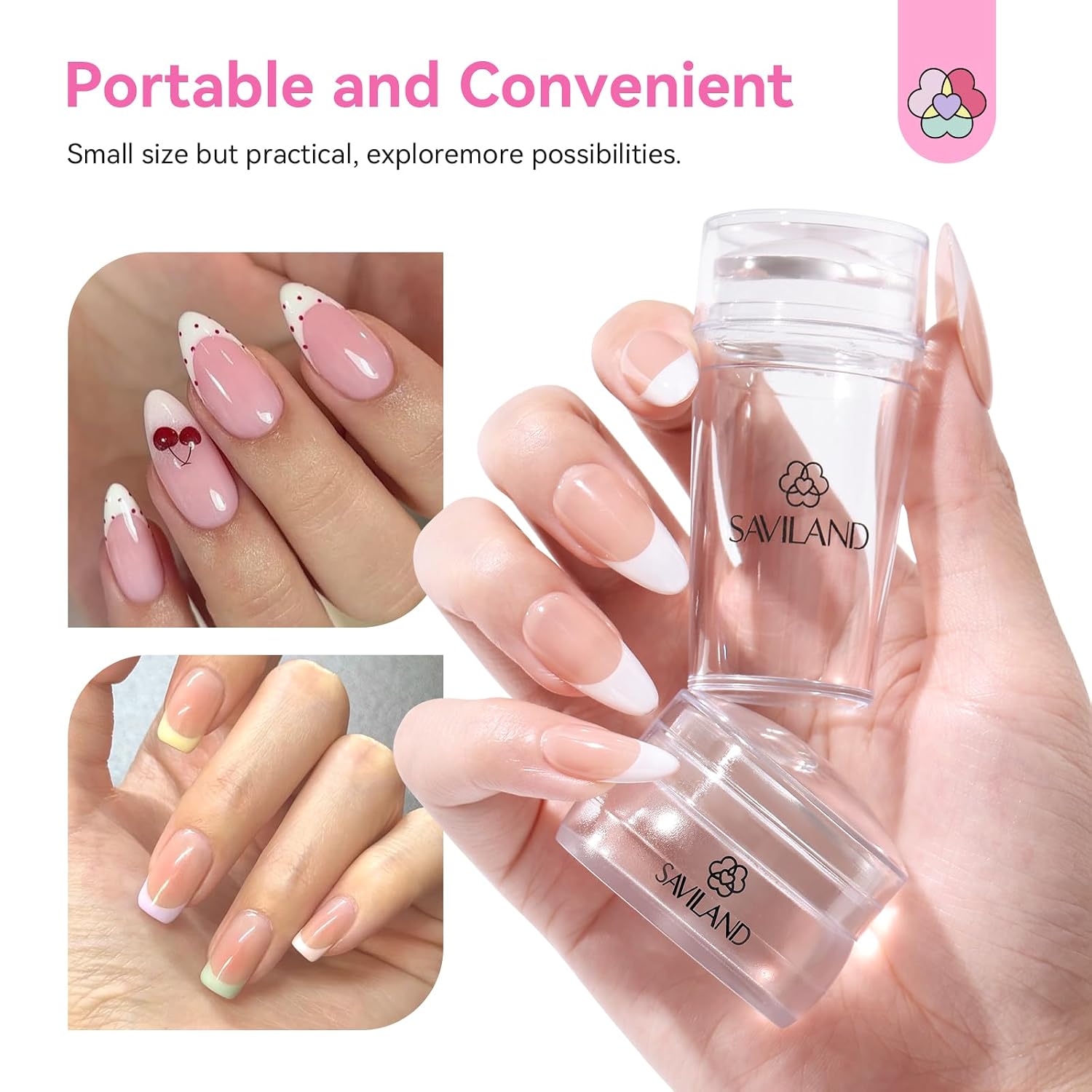 Thumbnail 6 de Saviland French Tip Nail Stamp Kit 4PCS ๐
