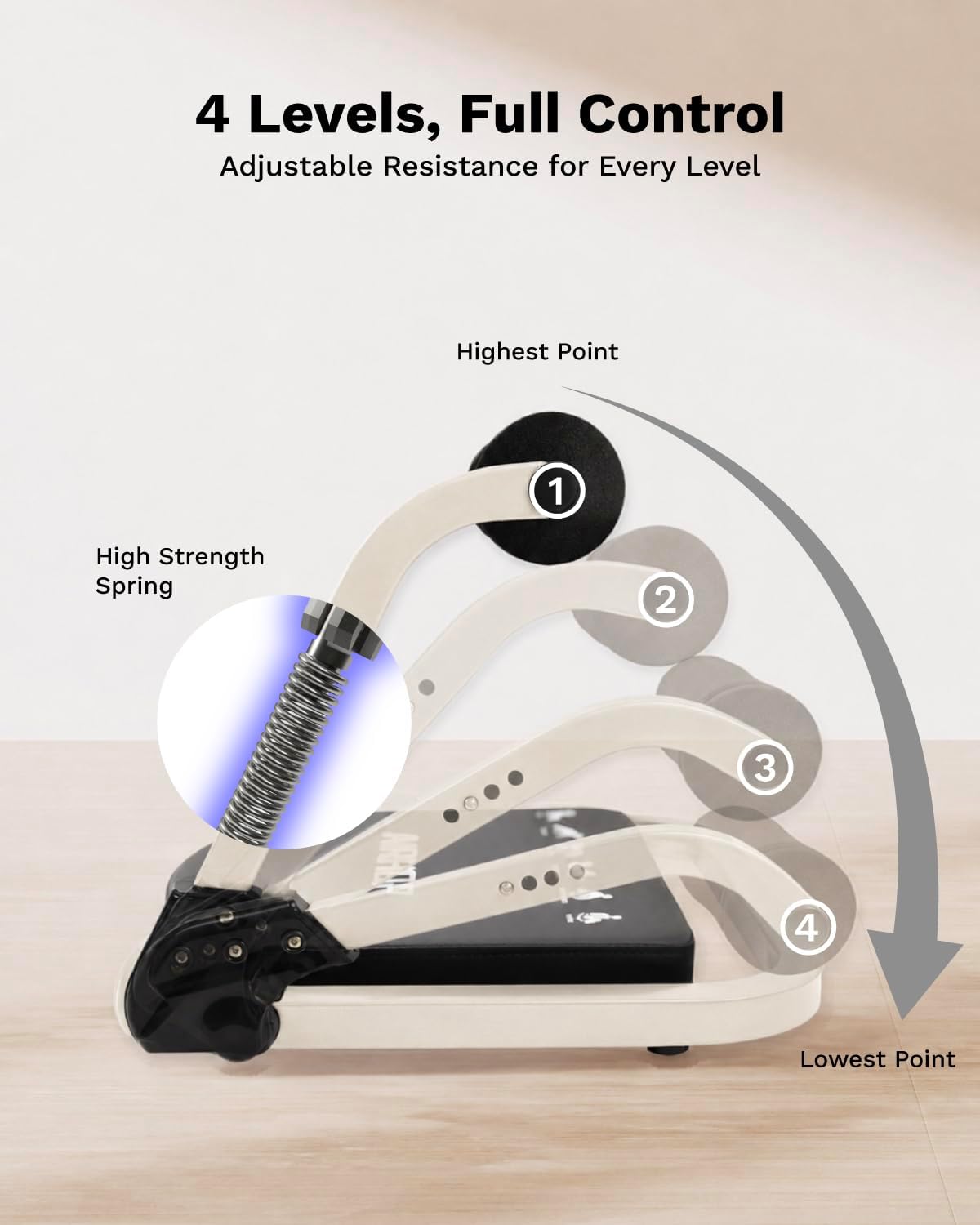 Detalle de AIRHOP Ab Machine, 4-Level Auto-Rebound Core Trainer with Foldable Steel Frame