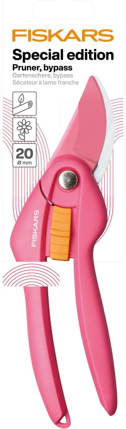 Thumbnail 6 de Fiskars Bypass-Gartenschere 20 cm – Antihaft, Karbonstahl, pink/orange (Modell P26, 1003657)