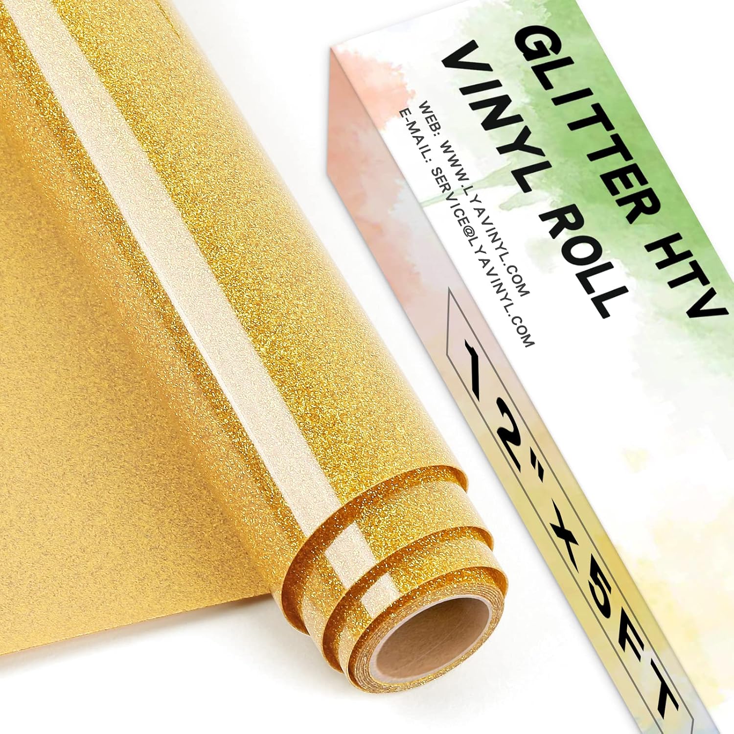 Detalle de Lya Vinyl Glitter Heat Transfer Vinyl for Cricut – Muticolor 8 Pack (glitter HTV)