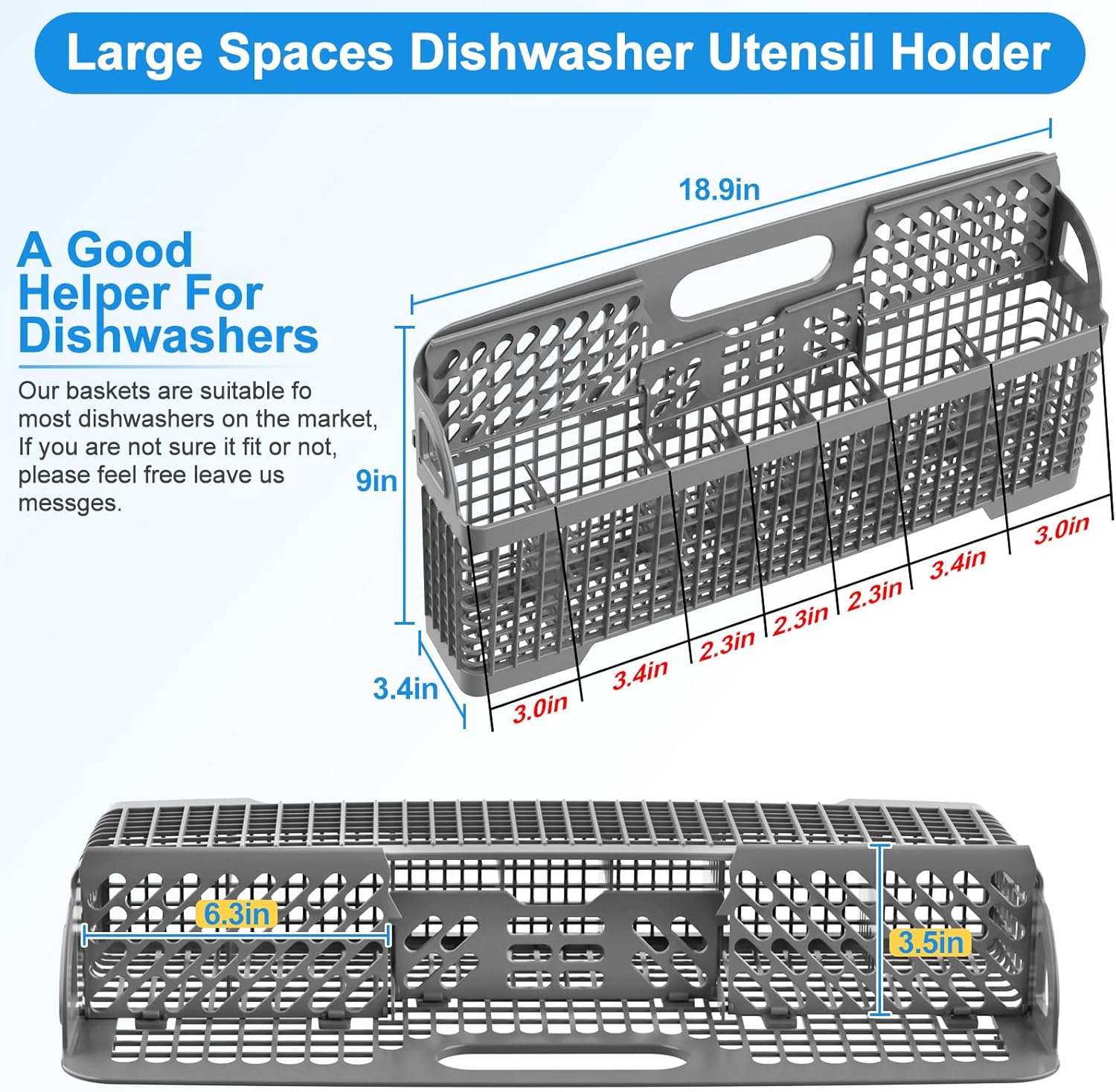 Detalle 2 de WP8562043 / 8531233 Dishwasher Silverware Basket, 7 Compartments, ABS