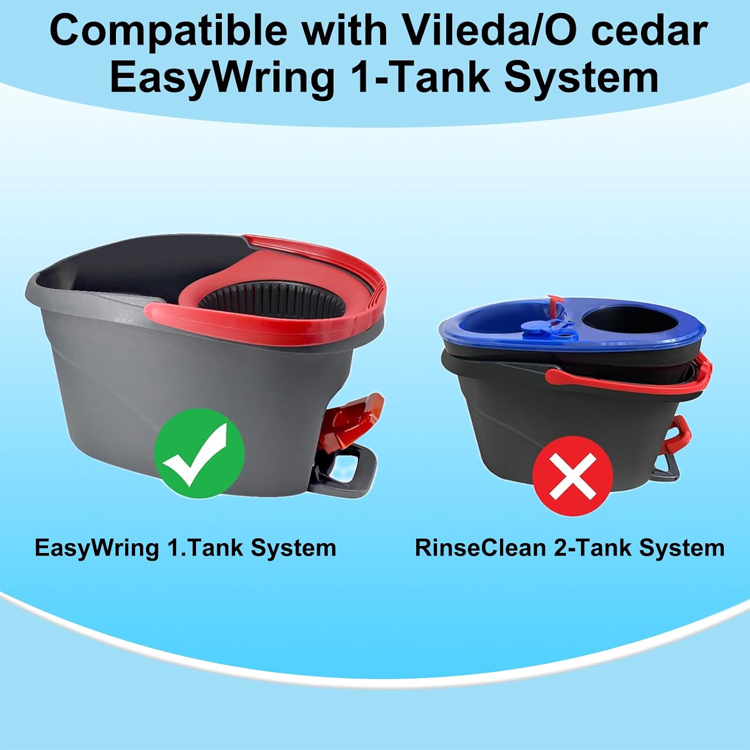 Detalle 2 de Vileda-compatible spin mop set with 4-section handle