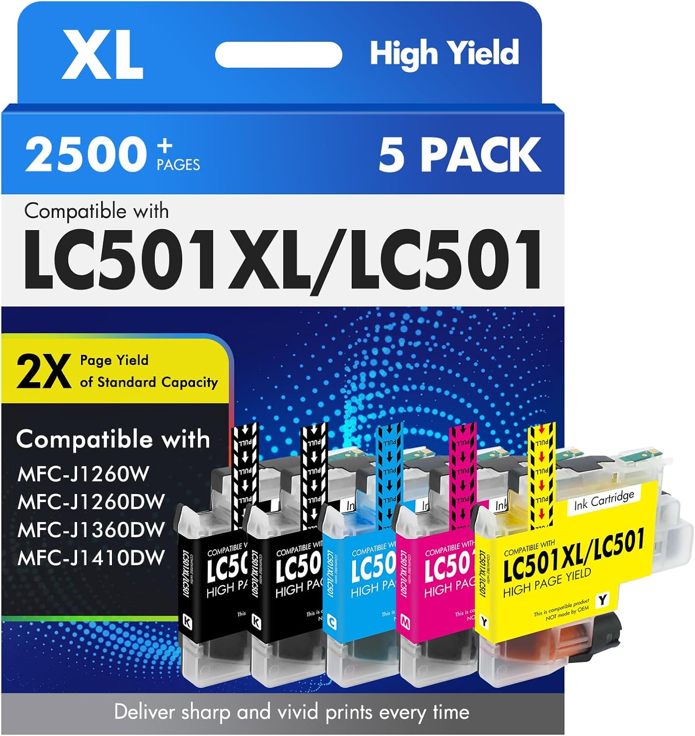 Detalle de LC501XL Compatible Ink Cartridges, 5-Pack