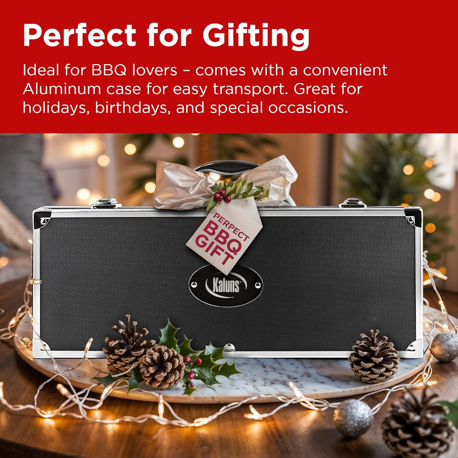 Thumbnail 5 de Kaluns 32-Piece Heavy-Duty Stainless Steel Grilling Accessories Set with Aluminum Case & Apron