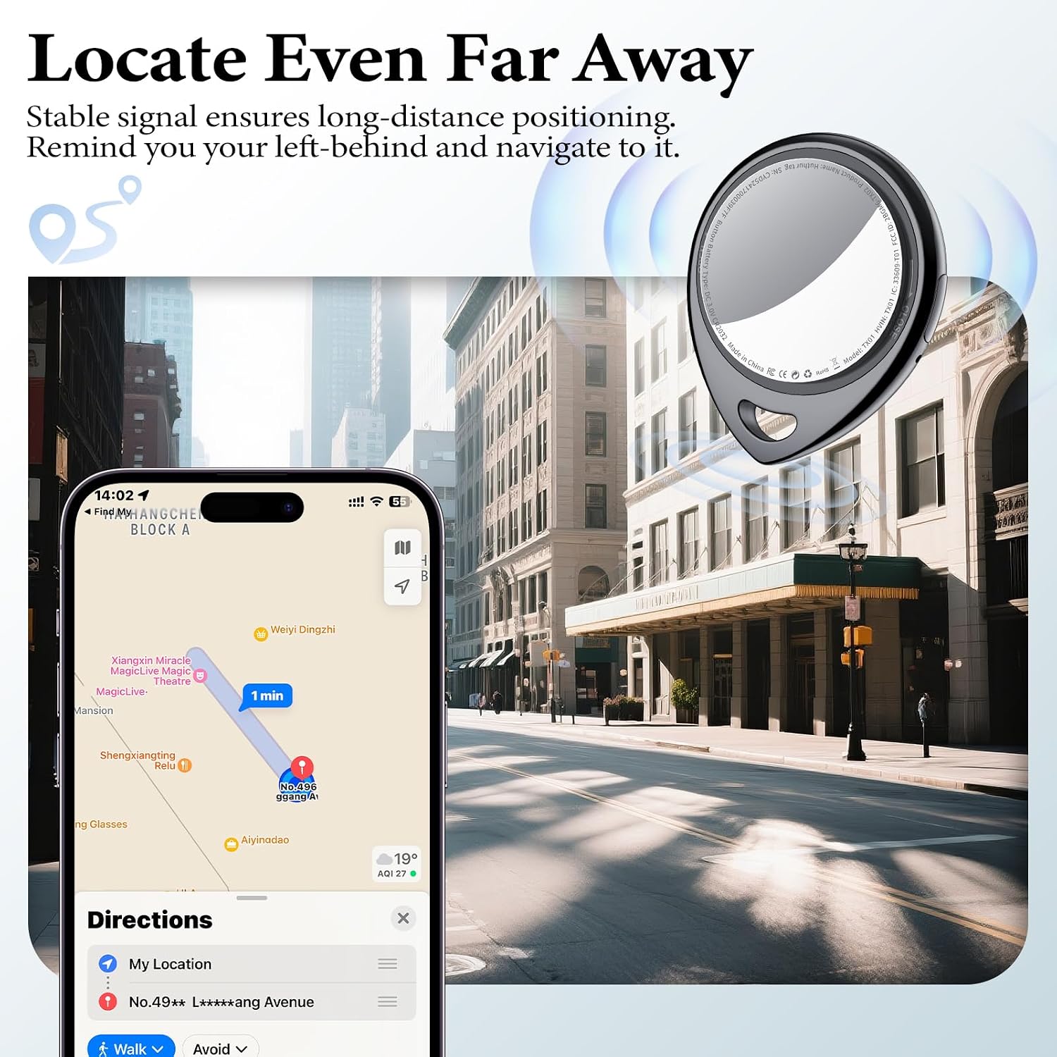 Detalle de Air Tracker Tags-4 Pack: Apple Find My Integrated Bluetooth Item Tracker (iOS Only)