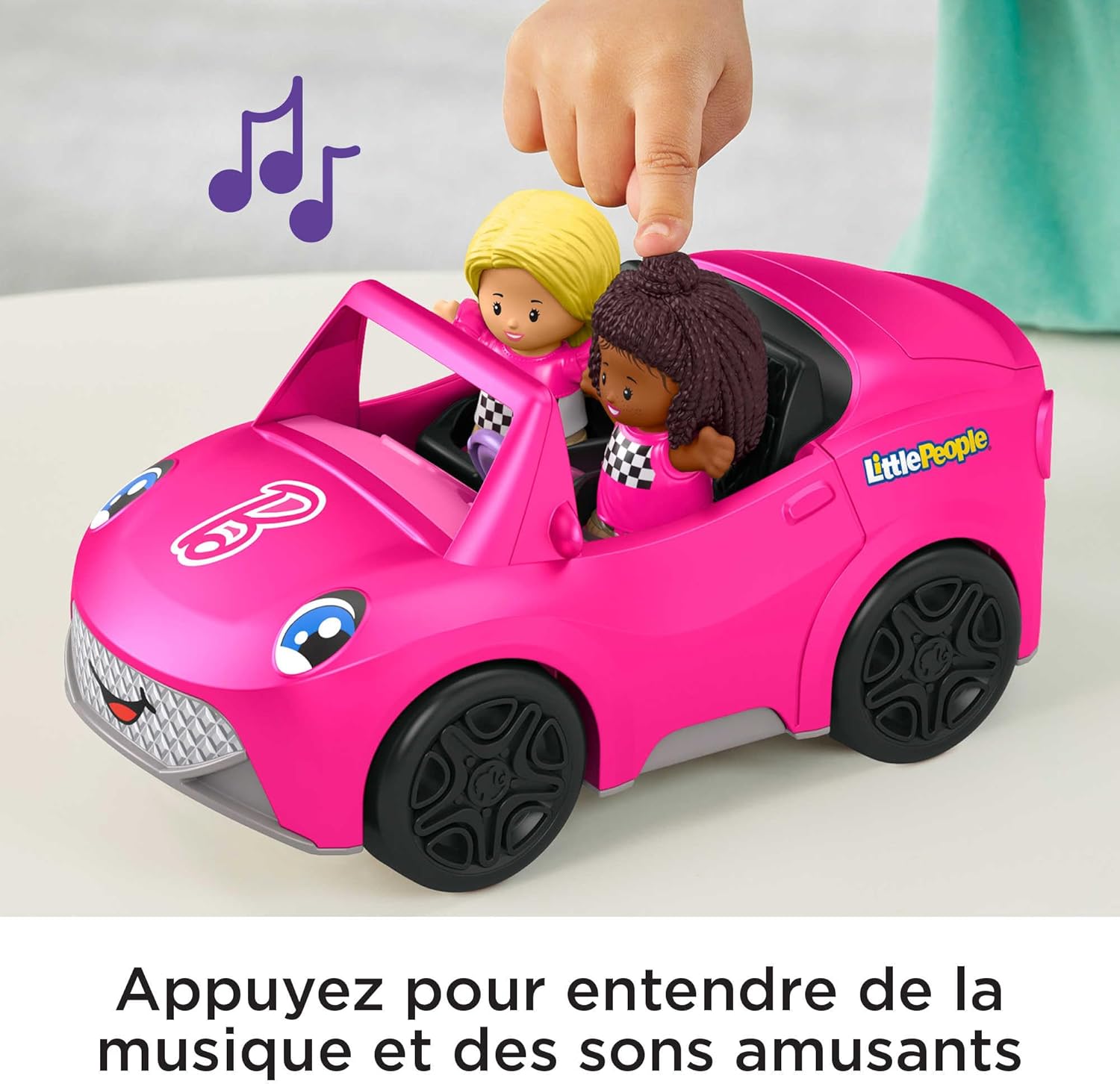 Thumbnail 3 de Fisher-Price Coffret Little People Cabriolet de Barbie – véhicule sonore à pousser avec 2 figurines