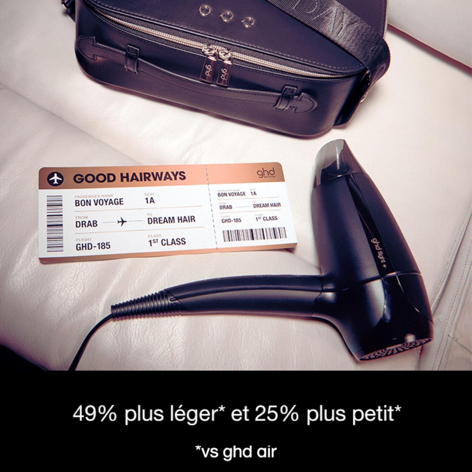 Thumbnail 4 de Sèche-cheveux de voyage ghd Flight+ (noir) – pliable, double voltage et Vanity incluse