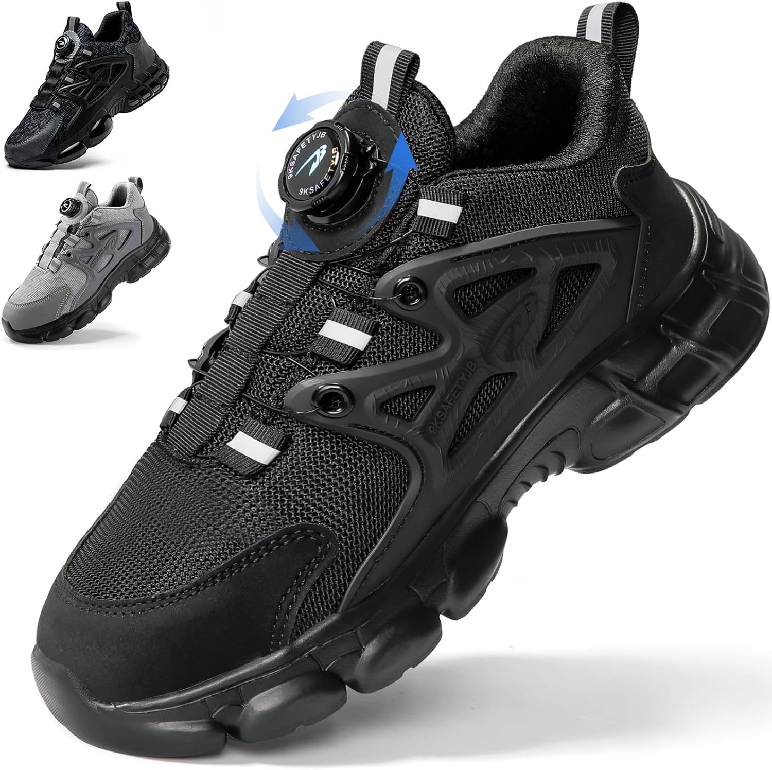 Detalle de Steel toe cap safety trainers with Kevlar midsole, anti-slip grip and swivel buckle laces