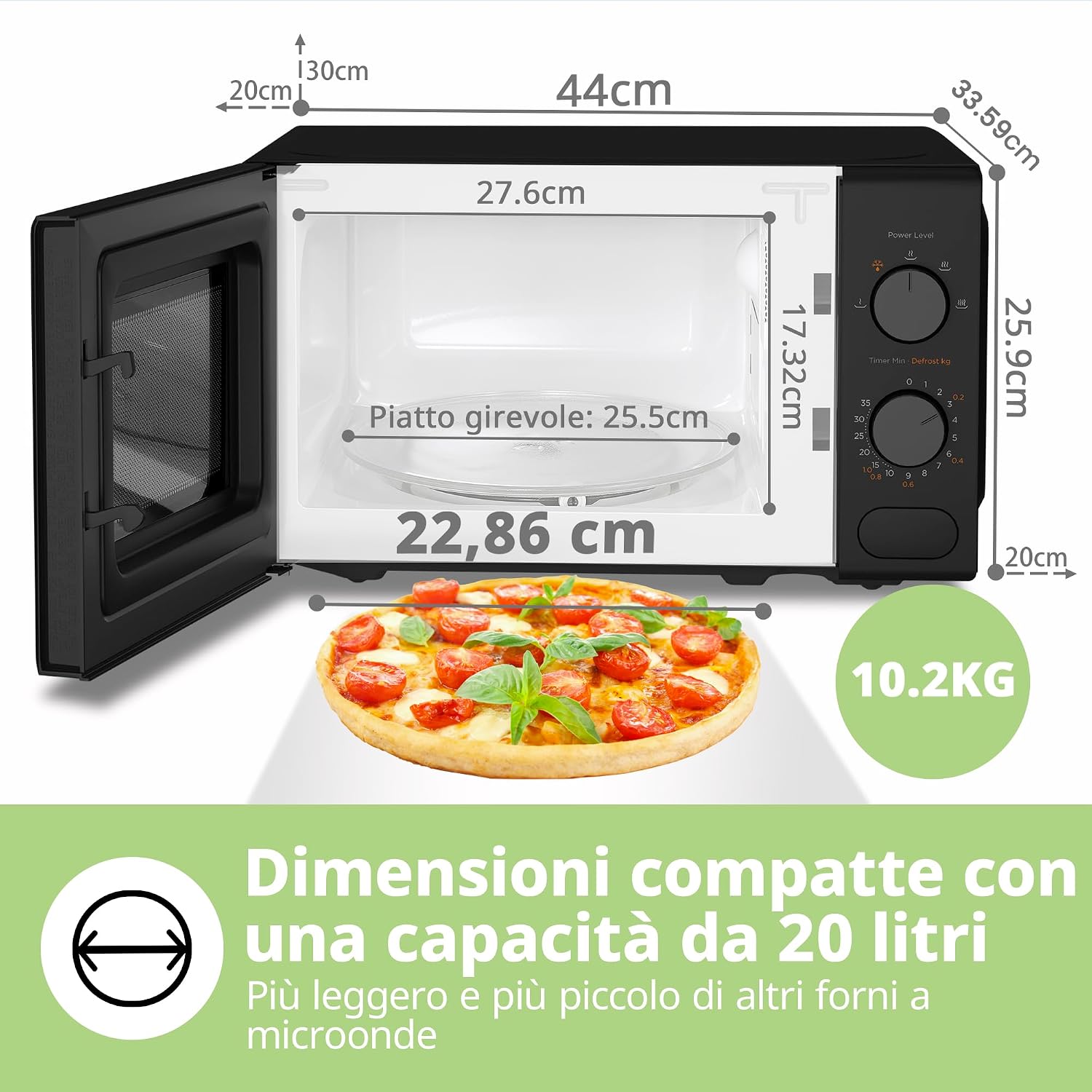 Detalle de COMFEE' Forno a Microonde Nero 20 L, 700 W – CM-M202CC(BK)