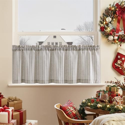 Rideau cuisine TOPICK demi brise-bise 125 x 40 cm