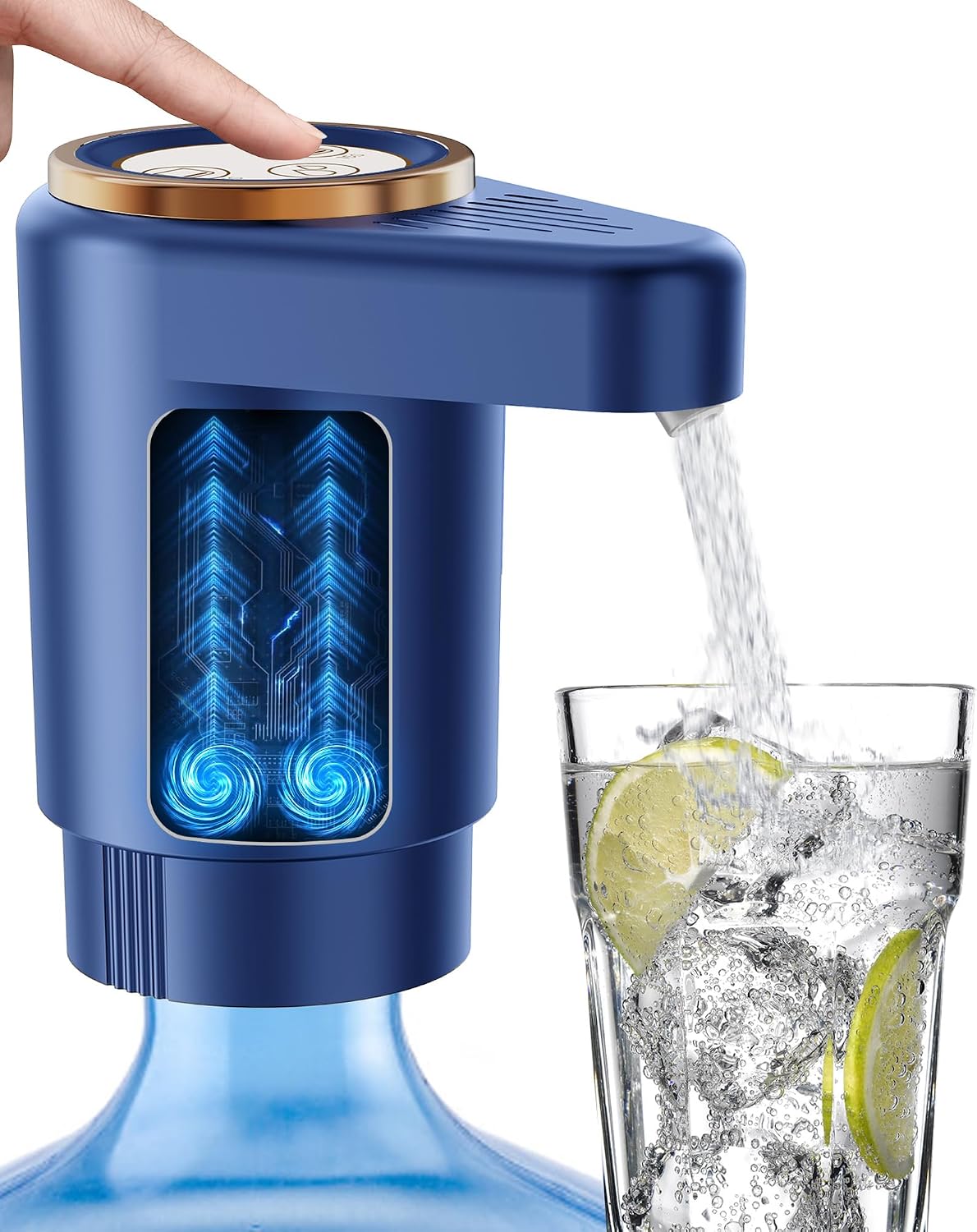 Detalle de Cozycharm Z05 Electric Water Jug Pump, USB-C, Dual Motors, 2-5 Gallon Fit