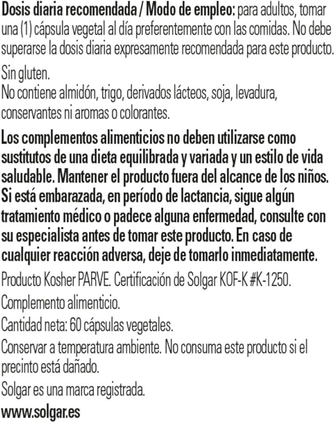 Detalle 2 de Solgar Vitamina D3 4000 UI 60 cápsulas 🍊