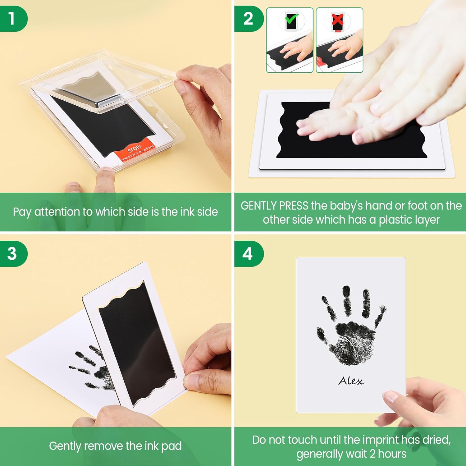 Thumbnail 4 de Nabance Baby Hand & Footprint Kit – Inkless, Clean Prints with Photo Frames