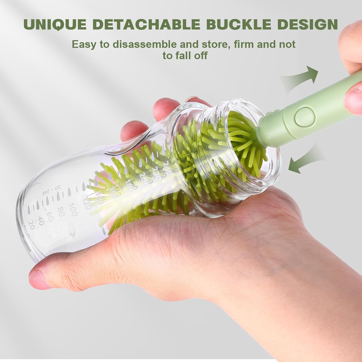 Thumbnail 3 de Baby Bottle Brushes Set with Folding Drain Rack and Travel Case – 3-in-1 Silicone Brush Kit