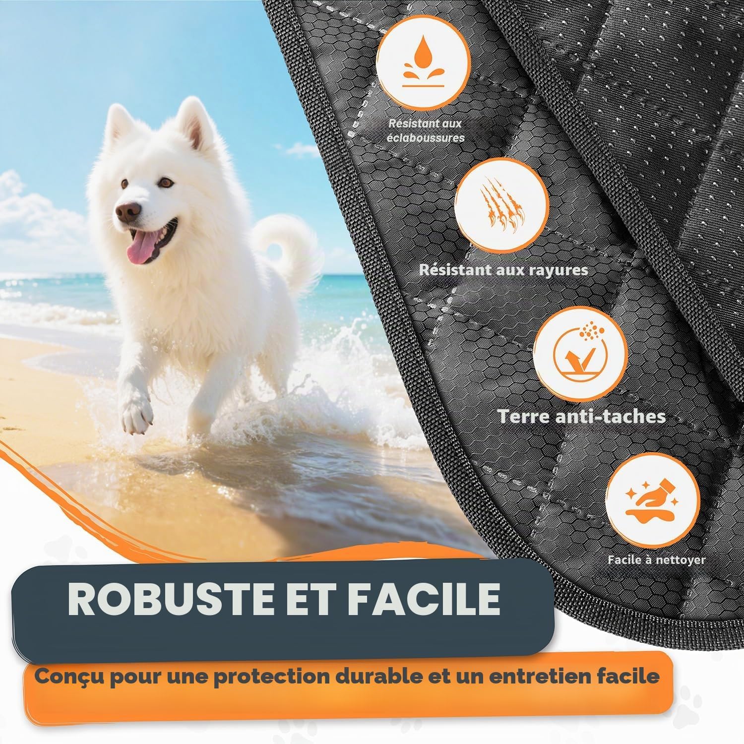Thumbnail 2 de Looxmeer Protection Coffre Voiture Chien Universelle – Housse anti-dérapante 180x102 cm, 5 couches et protection latérale