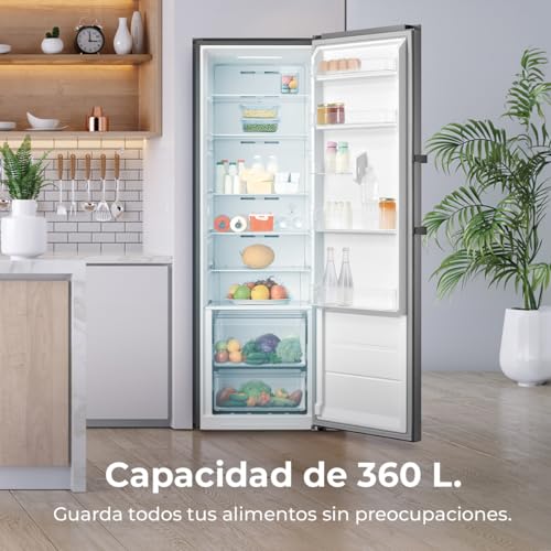 Detalle 2 de Cecotec Frigorífico 1 Puerta Bolero CoolMarket 362L 185 cm | Inverter Plus, No Frost, Puerta Reversible