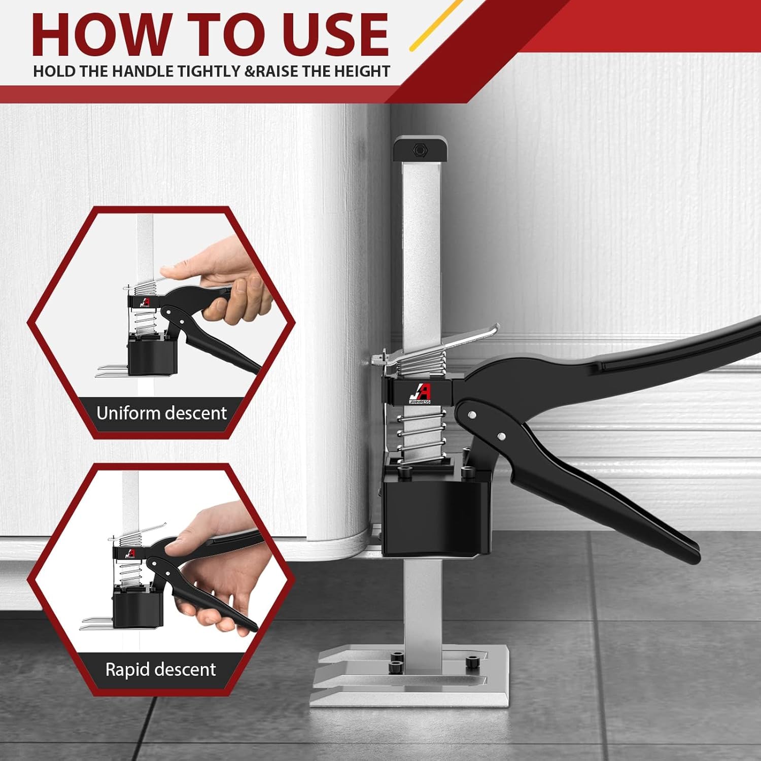 Detalle de JANNIRESS Labor-Saving Jack with 6.69-Inch Lift