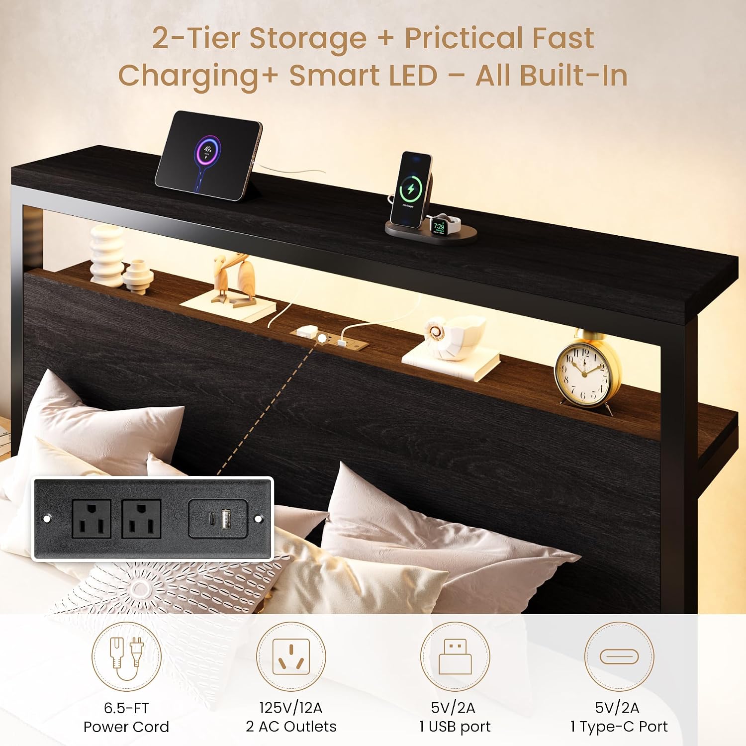 Detalle 2 de SHA CERLIN Queen Bed Frame