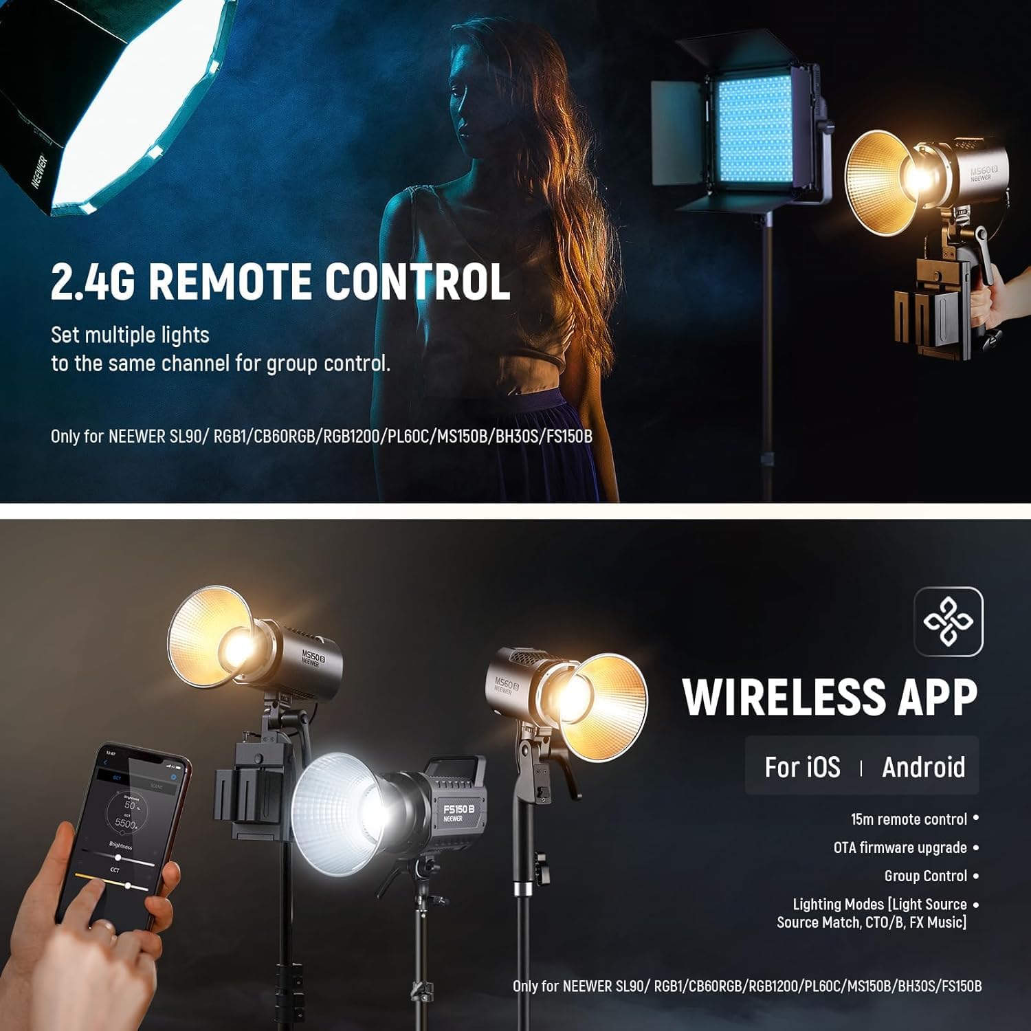Thumbnail 4 de NEEWER MS60B Bi-Colour COB Portable Video Light
