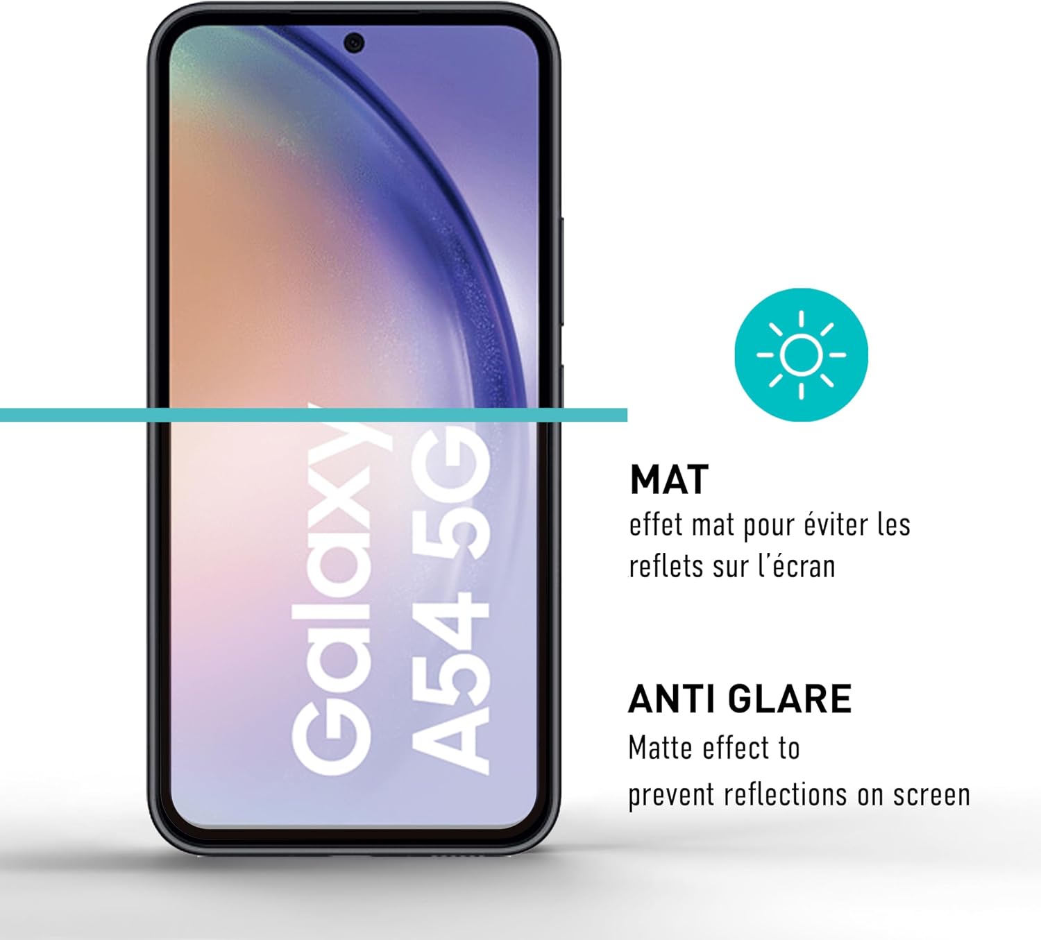 Thumbnail 2 de smartect Verre Trempé (2 pièces) Full Screen mat pour Samsung Galaxy A54 5G – Protection écran anti-rayures 9H