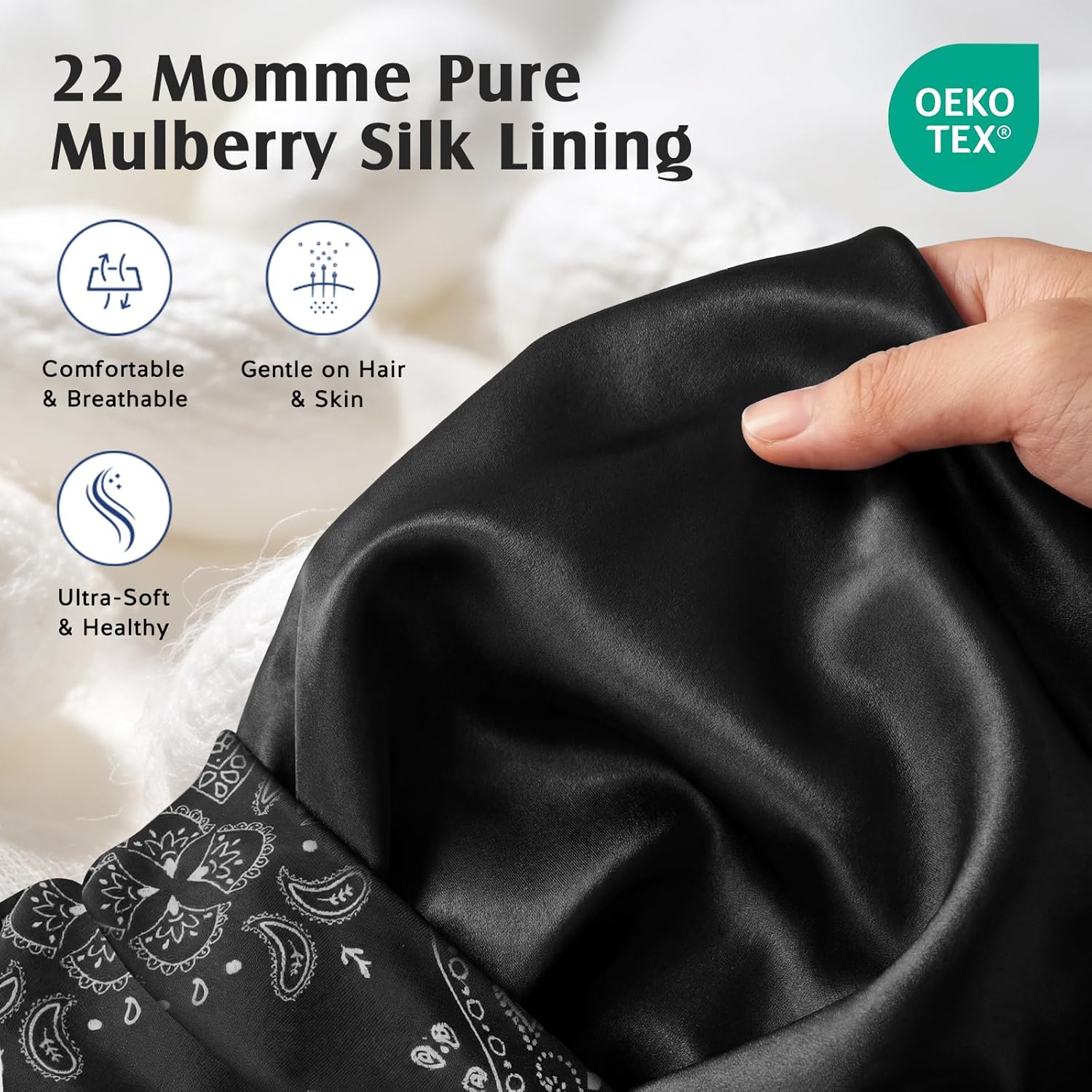 Detalle 2 de YFONG Mulberry Silk Bonnet 22 Momme