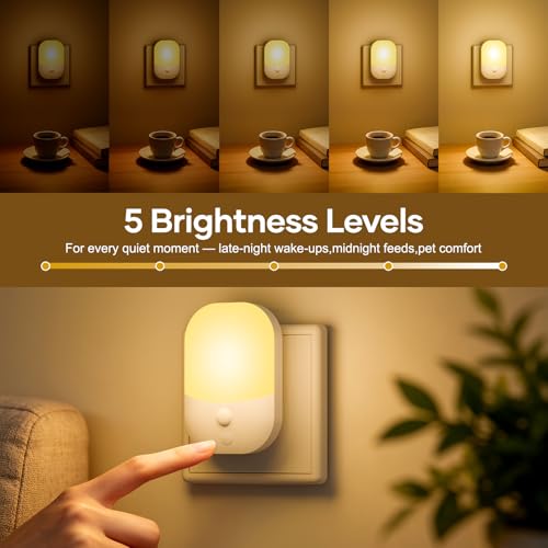 Thumbnail 2 de Suright 2-Pack Dimmable LED Night Lights, 3000K Warm White, Dusk-to-Dawn Sensor