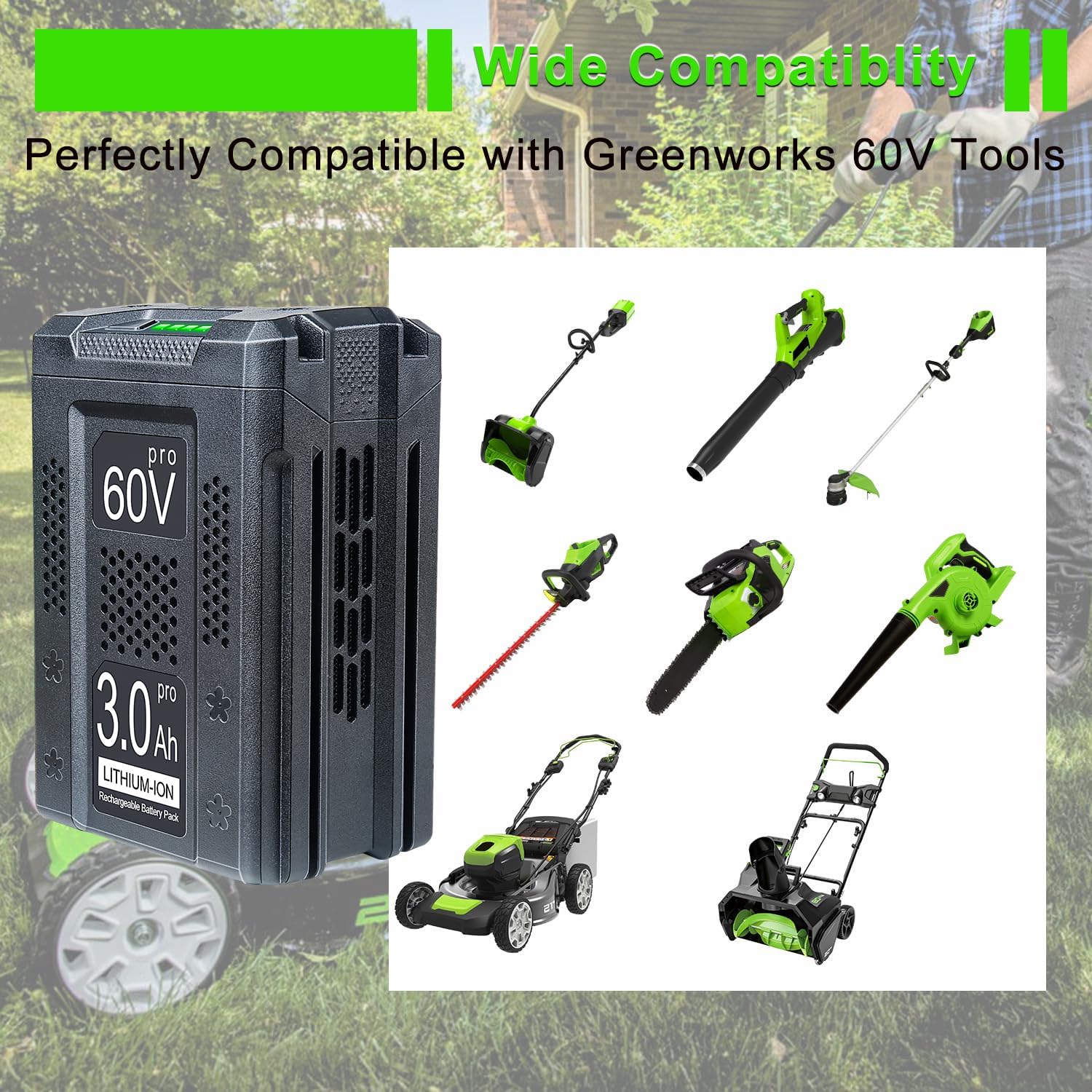 Detalle de FSKE Replacement Battery 3Ah