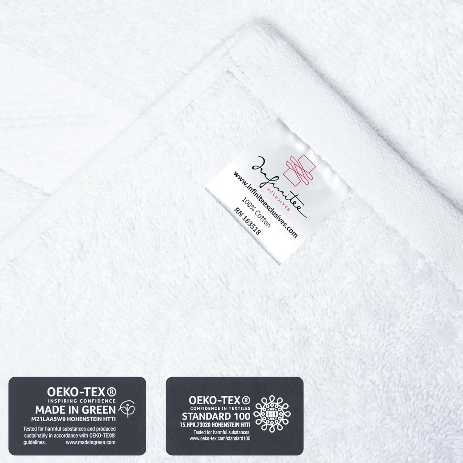 Detalle de Infinitee Xclusives 12 Pack 100% Cotton Face Cloths (30x30 cm) in Brilliant White