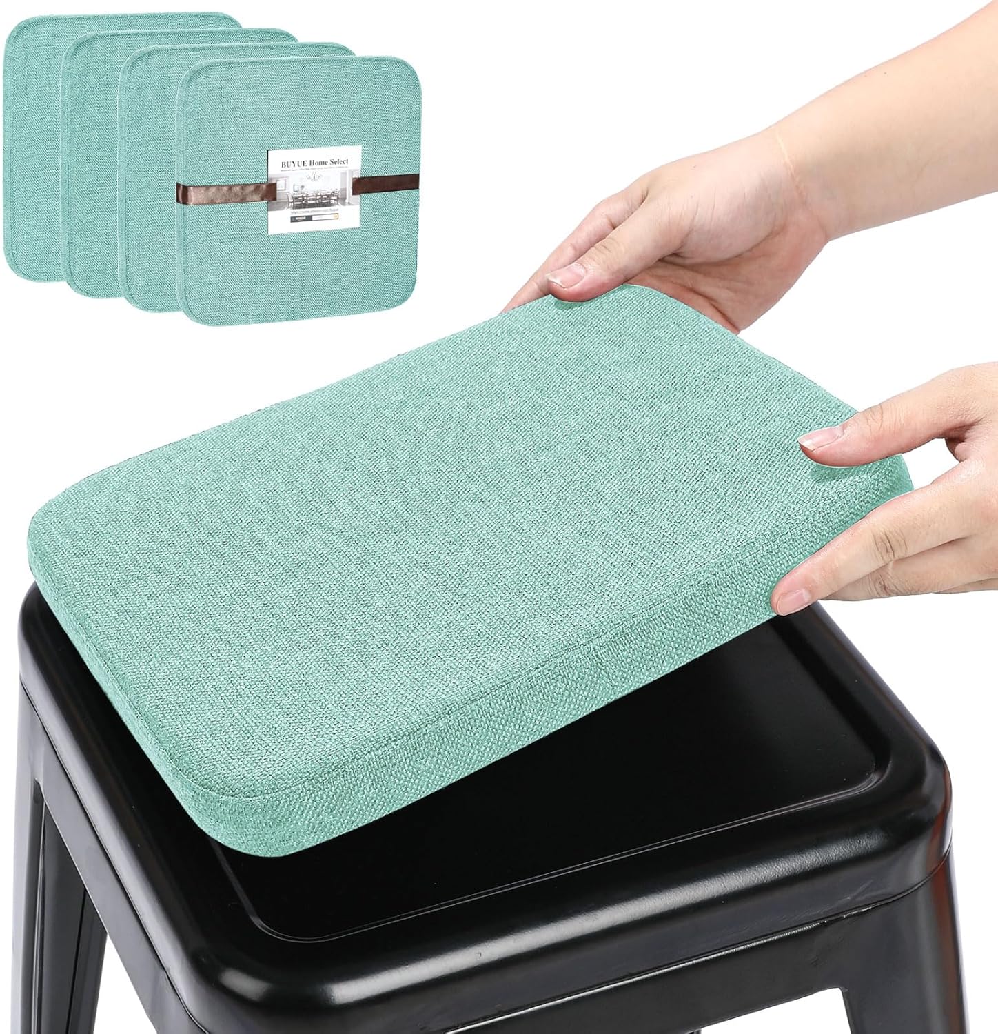 Thumbnail 6 de BUYUE Leinen magnetische Barhocker-Kissen (1 Stück) – anti-rutsch, atmungsaktiv, stapelbar für Metallhocker