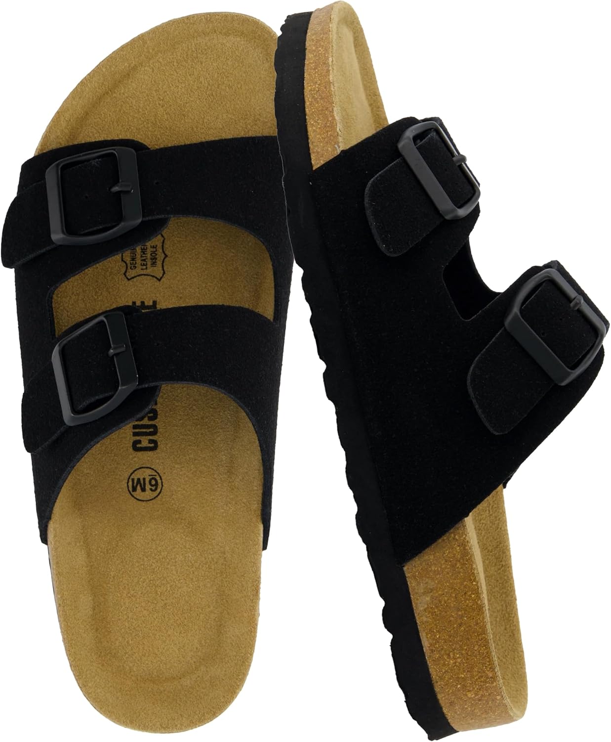Detalle de CUSHIONAIRE Lane cork insole sandals for women 👡
