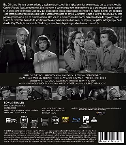 Thumbnail 1 de Pánico en la Escena (BD 1950) de Alfred Hitchcock en Blu-ray MPO