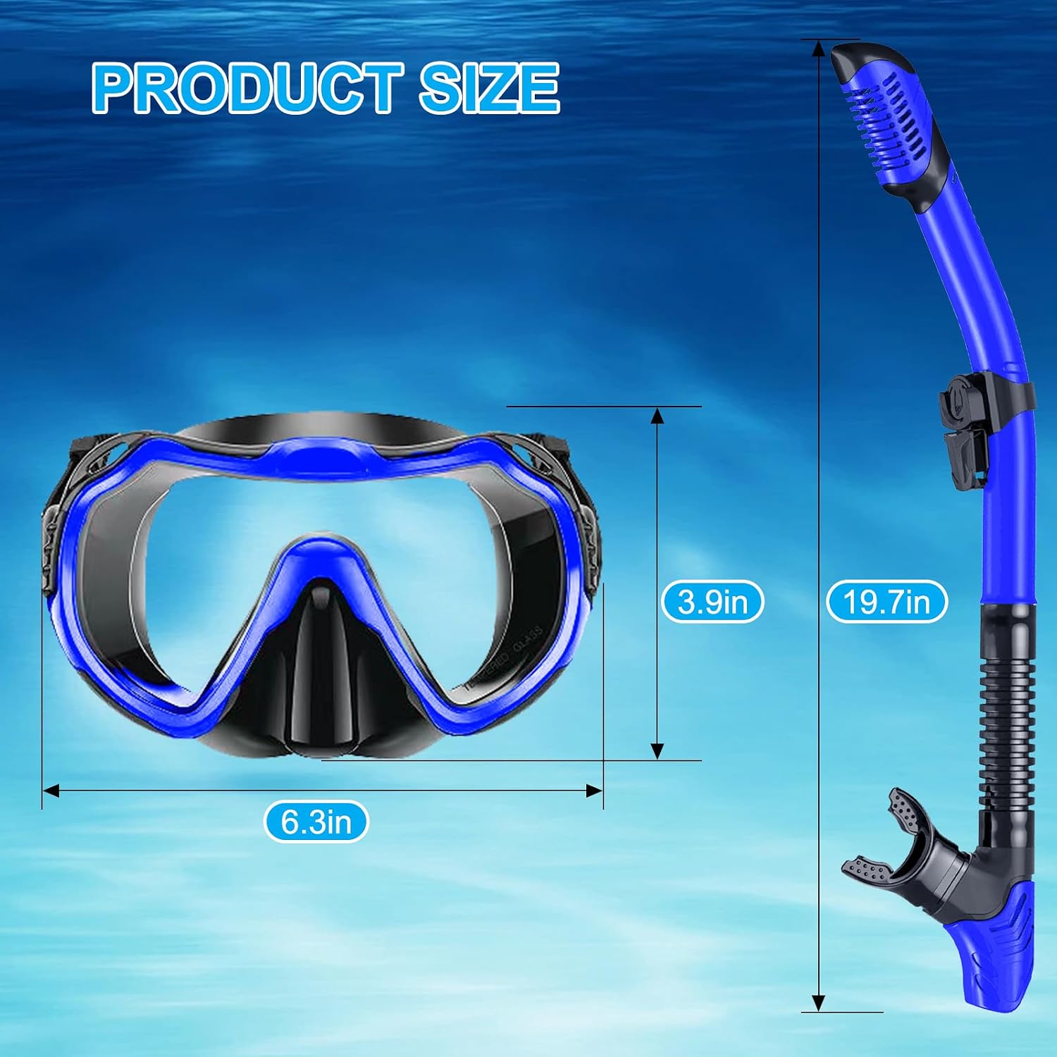 Detalle de Mengine Schnorchelset Erwachsene – Dry Schnorcheln Set mit Anti-Fog Brille & Trockenatmungs-Schlauch