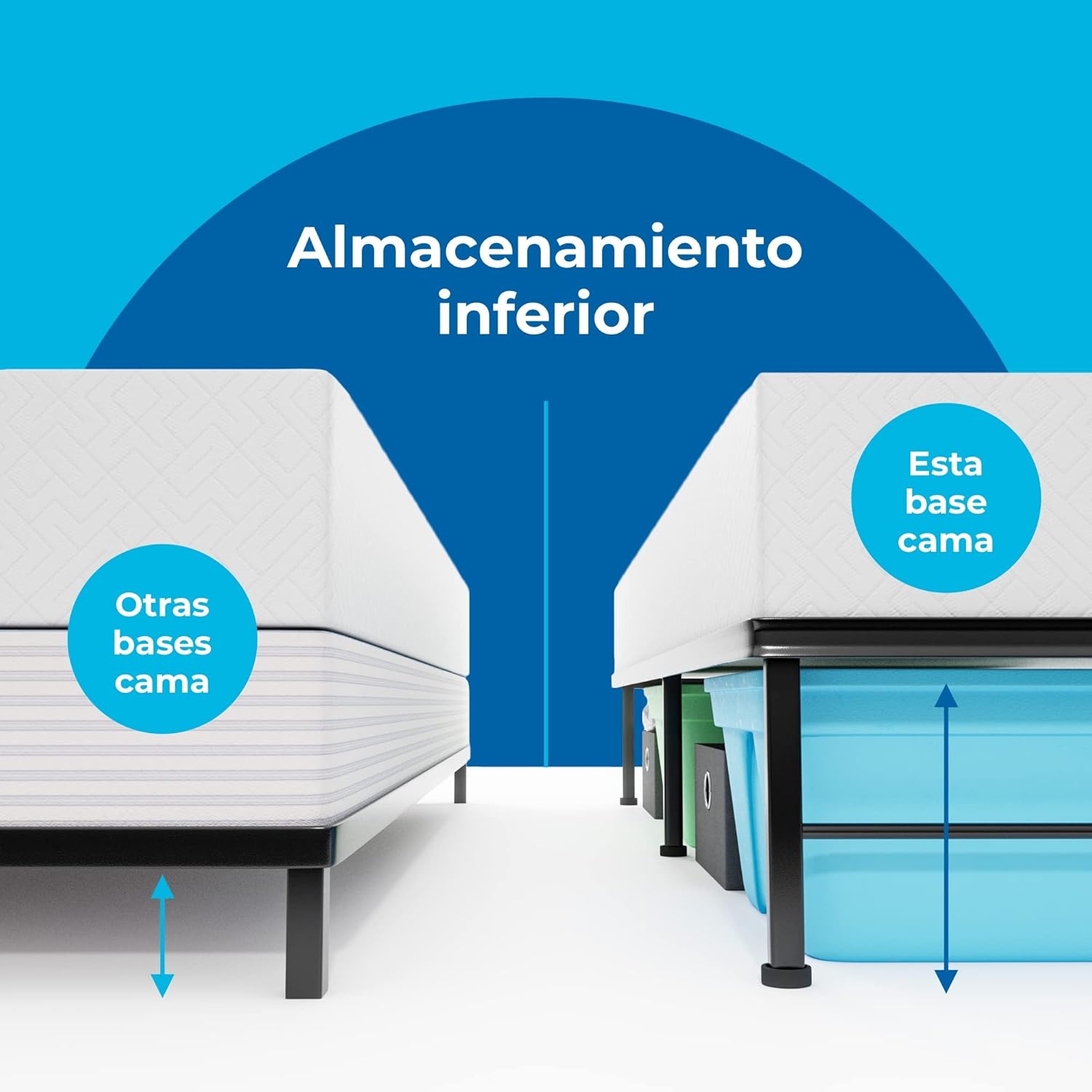 Detalle 2 de Linenspa Cama Plegable de Metal 160x190 cm