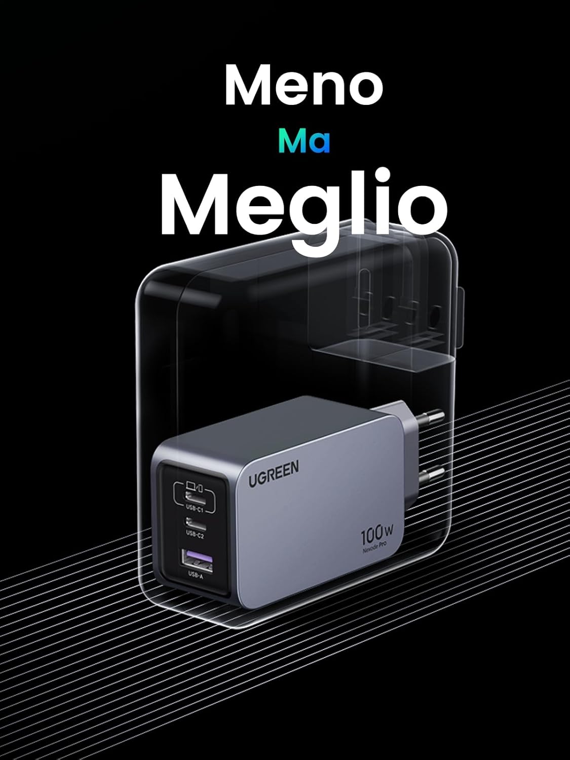 Thumbnail 6 de UGREEN Nexode Pro 100W caricatore USB-C GaN 3 porte (Nexode Pro)