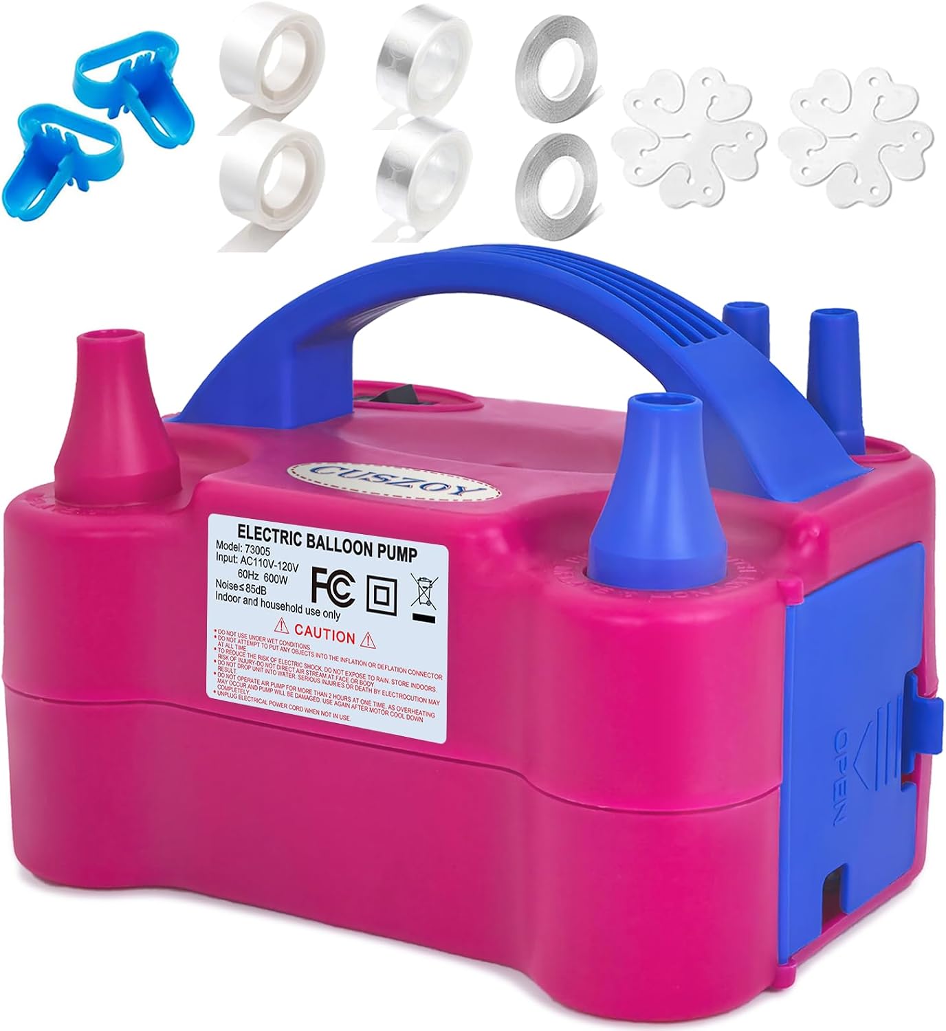 Detalle de CUSZOY RT-73005 Electric Balloon Pump, 600W, Dual Nozzle, Two Modes