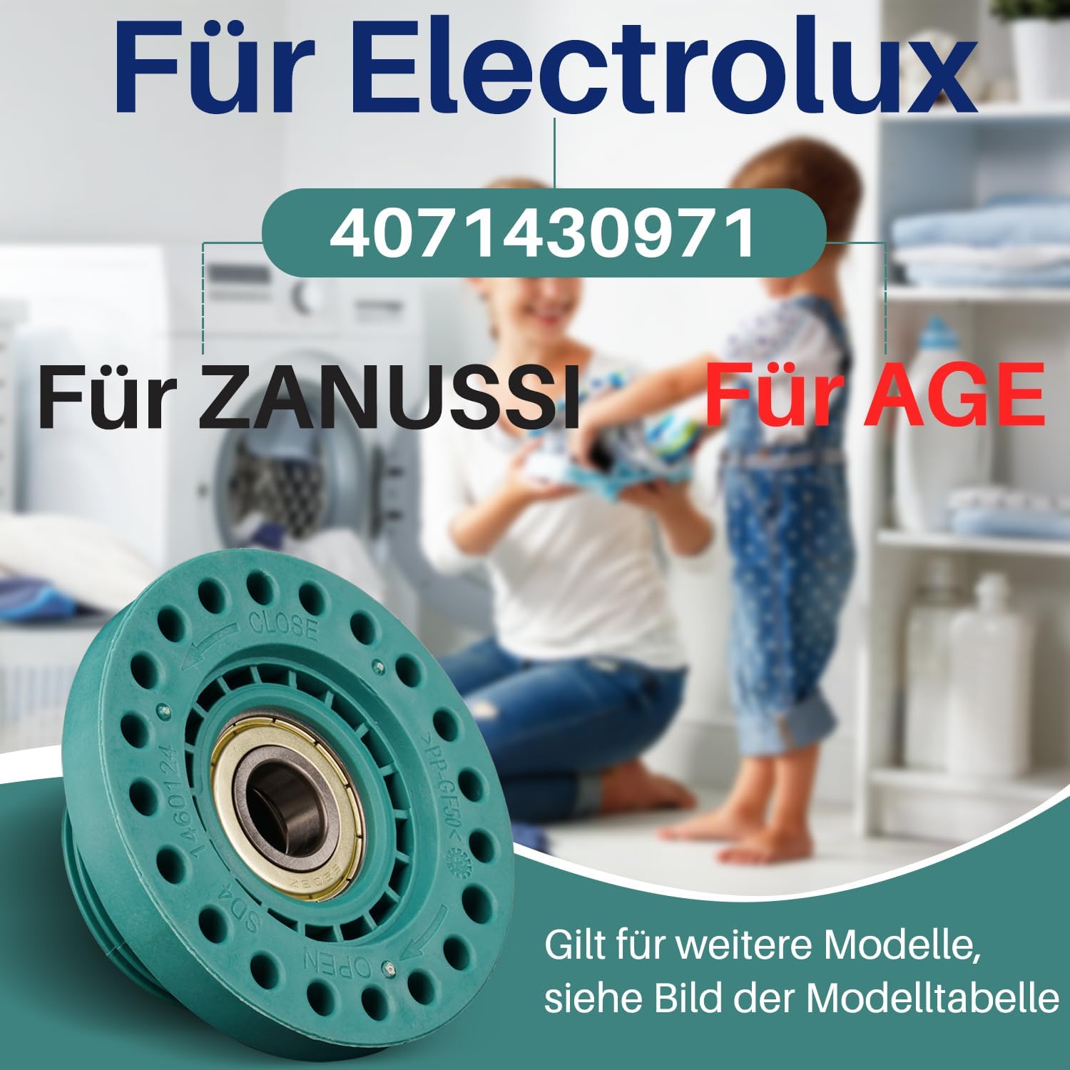 Detalle de Right Trommellagerführung – Lagerung rechts für Waschmaschinen Electrolux, AEG, Zanker, Zanussi (4055070744)