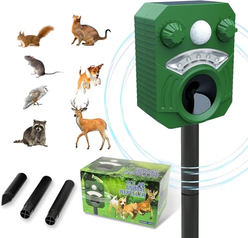 Detalle de Joomouney Cat Repellent, Solar Ultrasonic Animal Deterrent with PIR Sensor