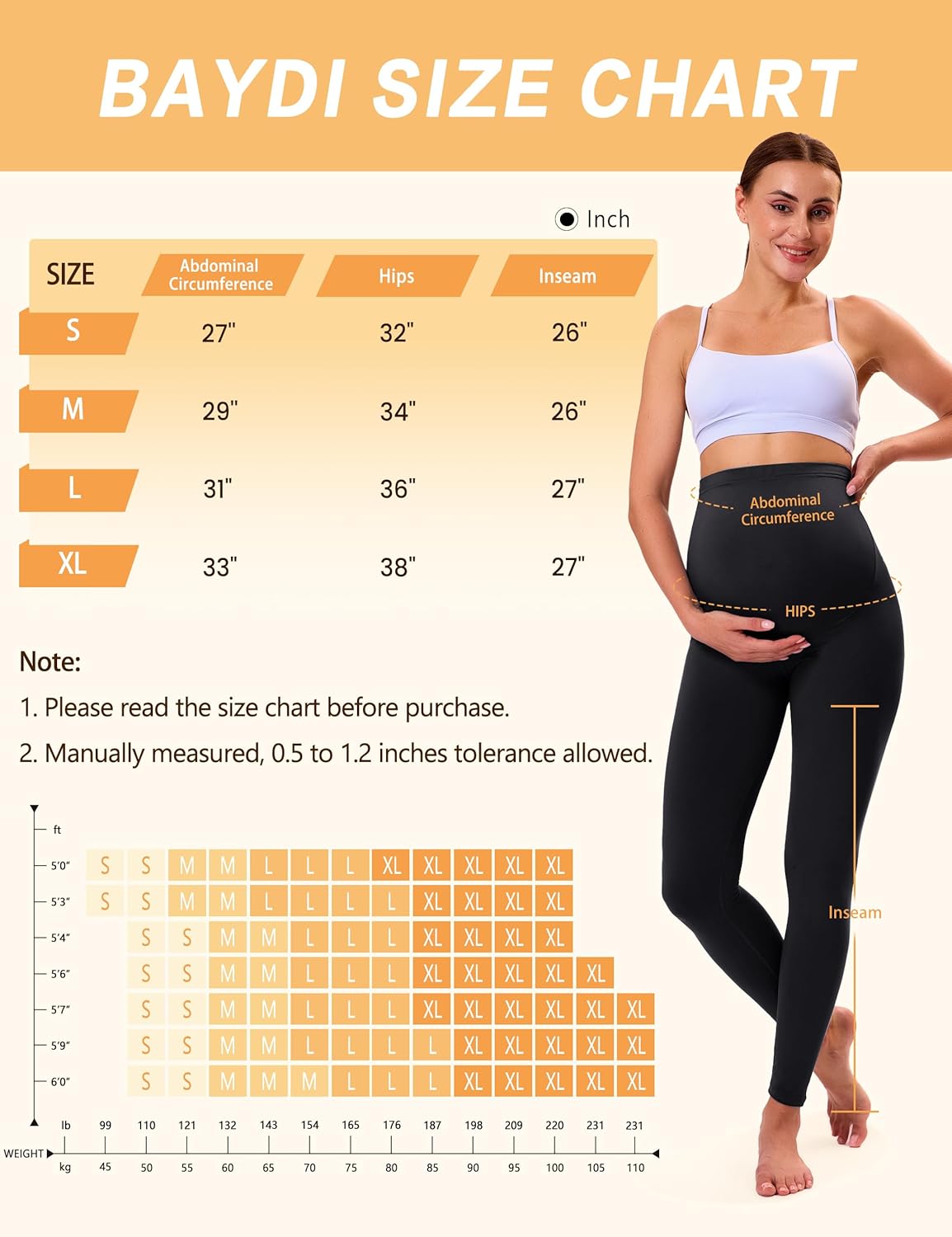 Thumbnail 5 de VALANDY Creamlush maternity leggings with over-bump belly support (adjustable high waisted)