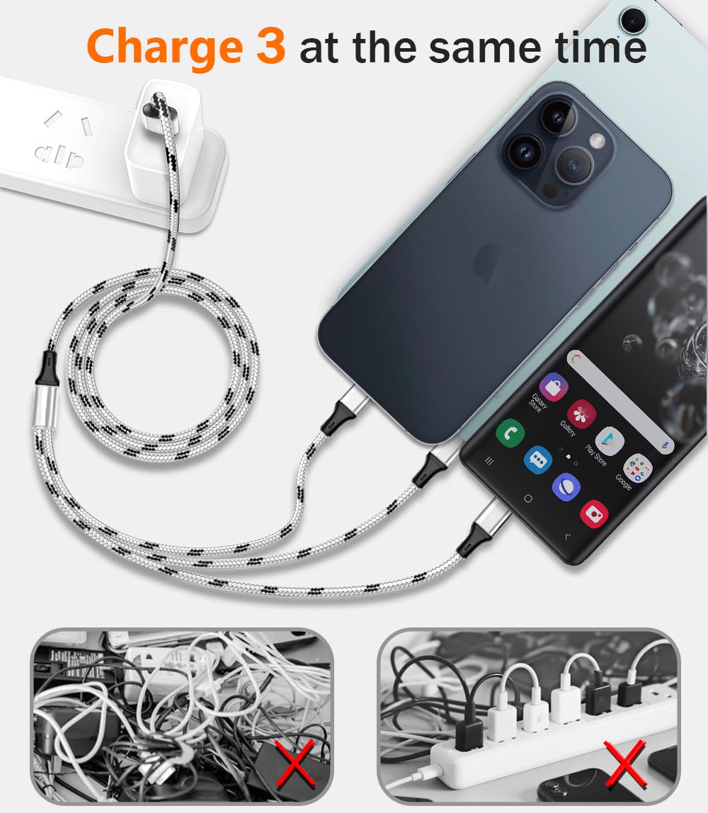 Thumbnail 1 de Multi Charging Cable 5ft 3Pack 3-in-1